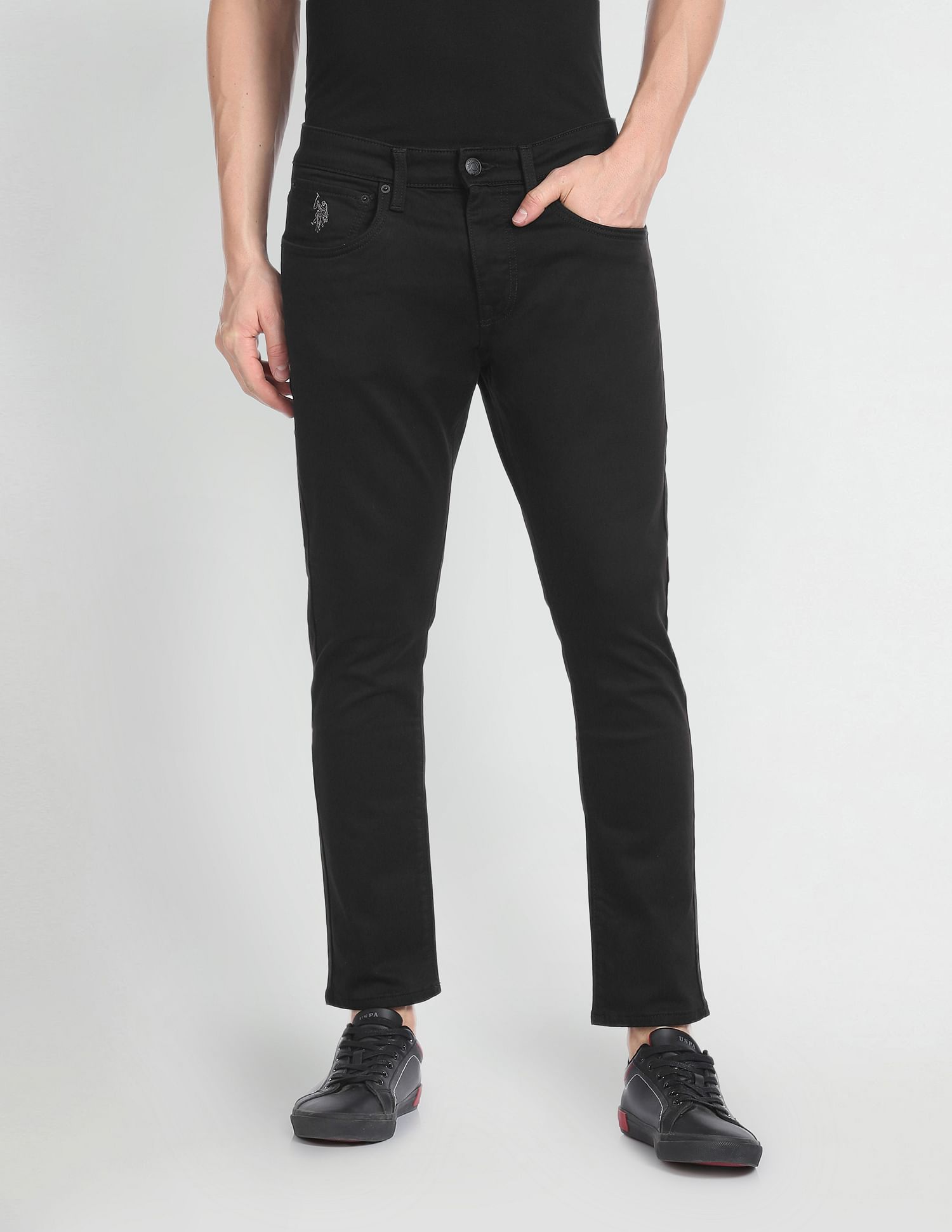 U.S. Polo Assn. Denim Co. Henry Tapered Cropped Fit Black Jeans