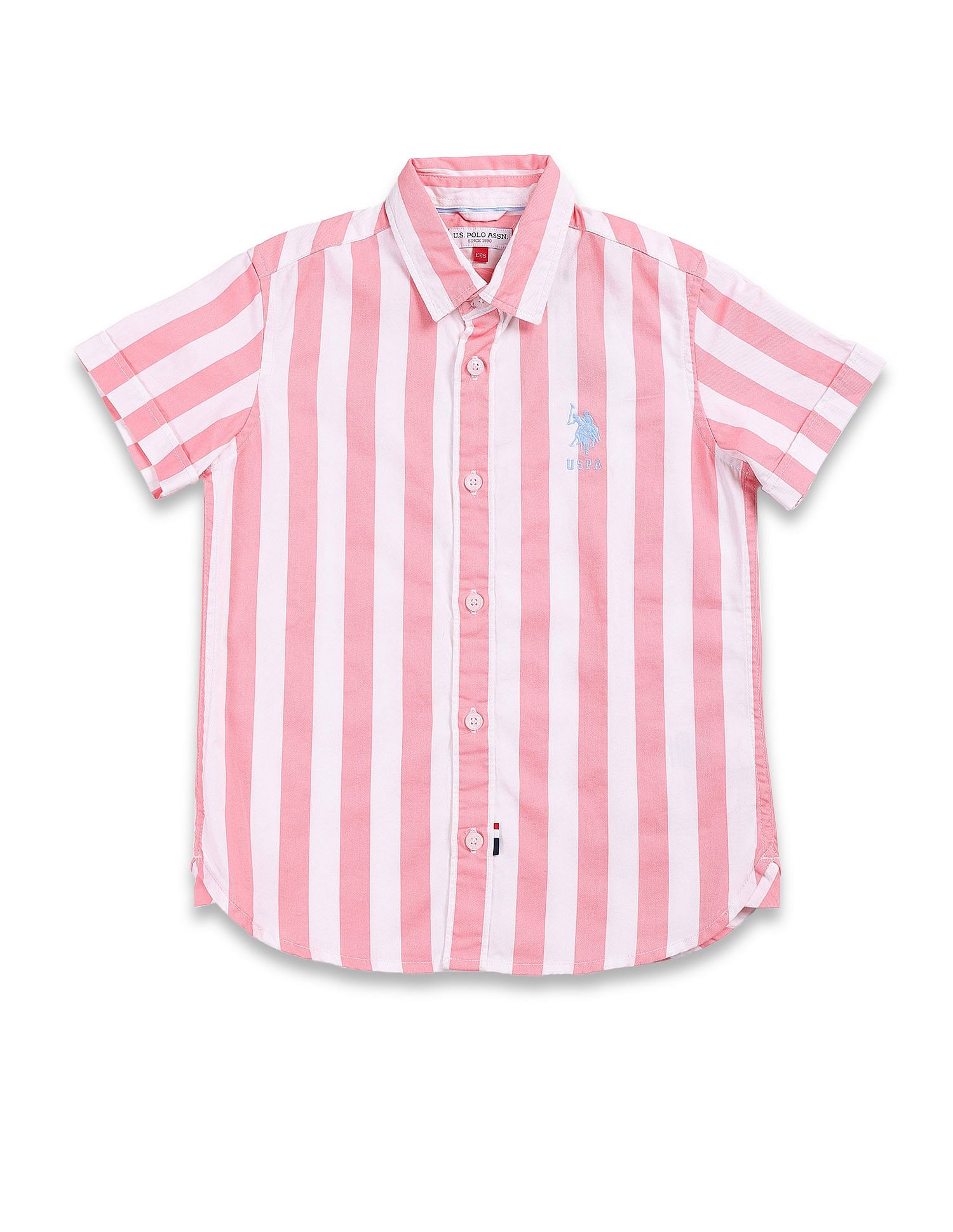 U.S. Polo Assn. Kids Boys Vertical Stripe Twill Shirt