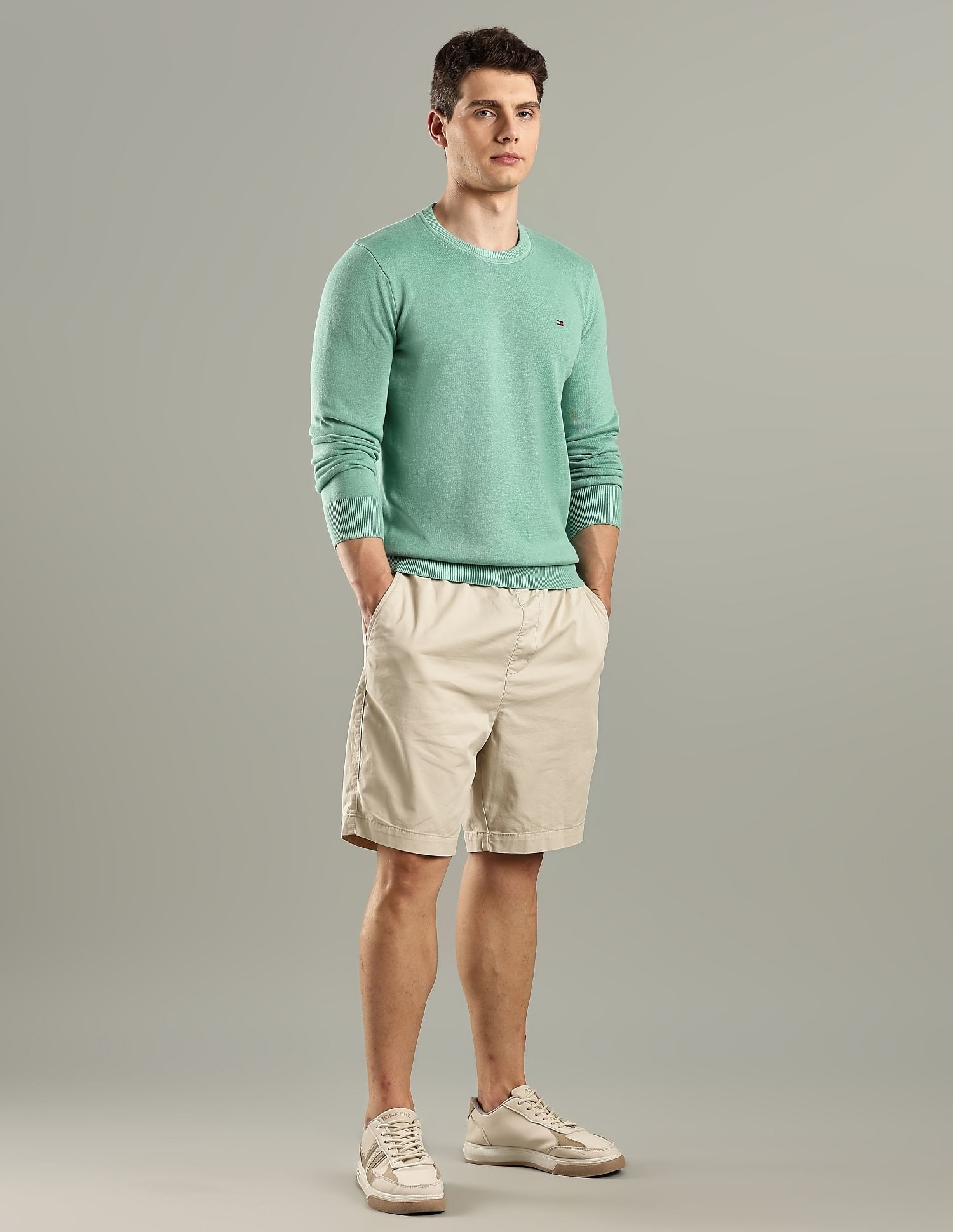 Tommy Hilfiger Solid Regular-Fit Cotton Sweater