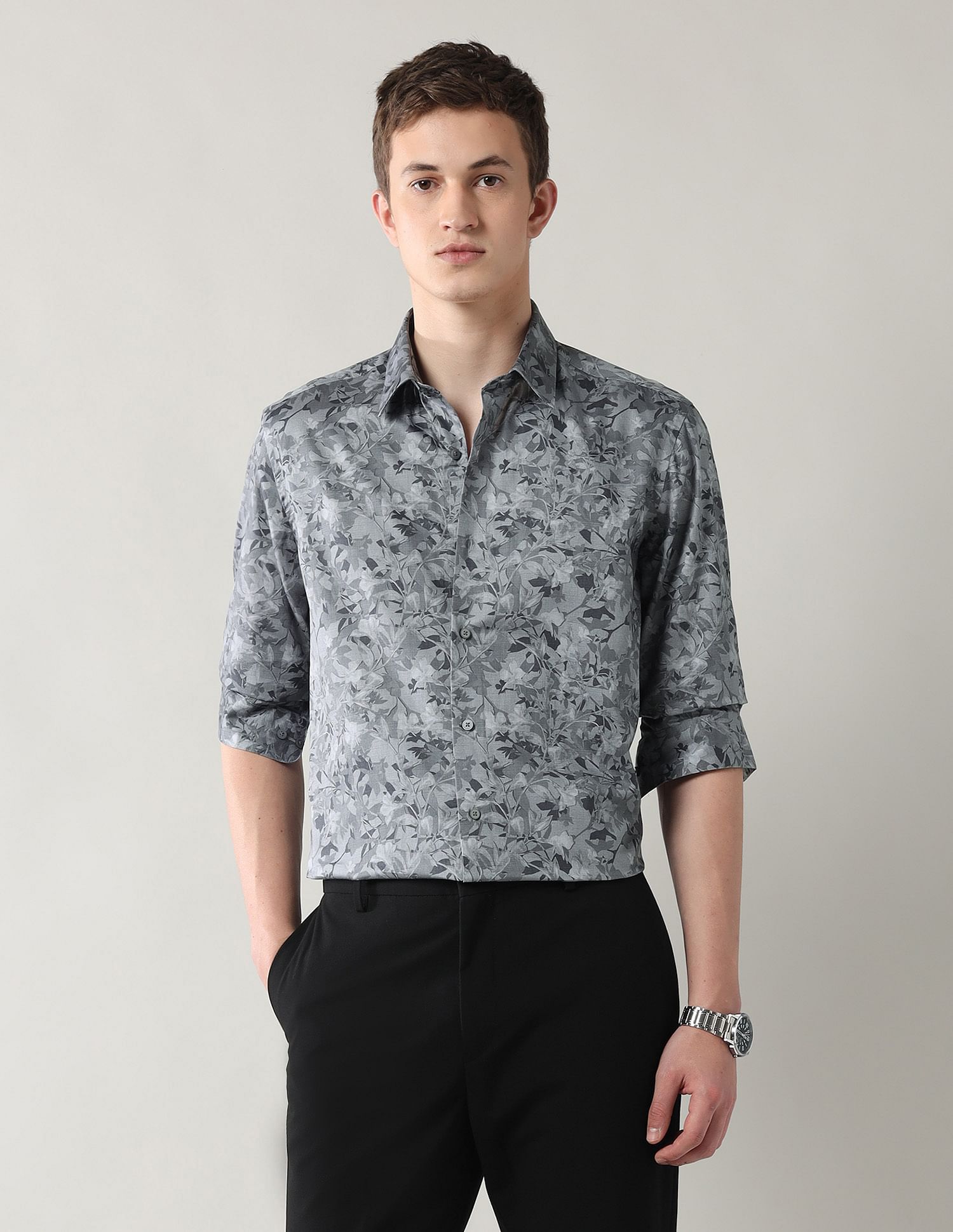 Arrow Newyork Manhattan Slim Fit Satin Shirt