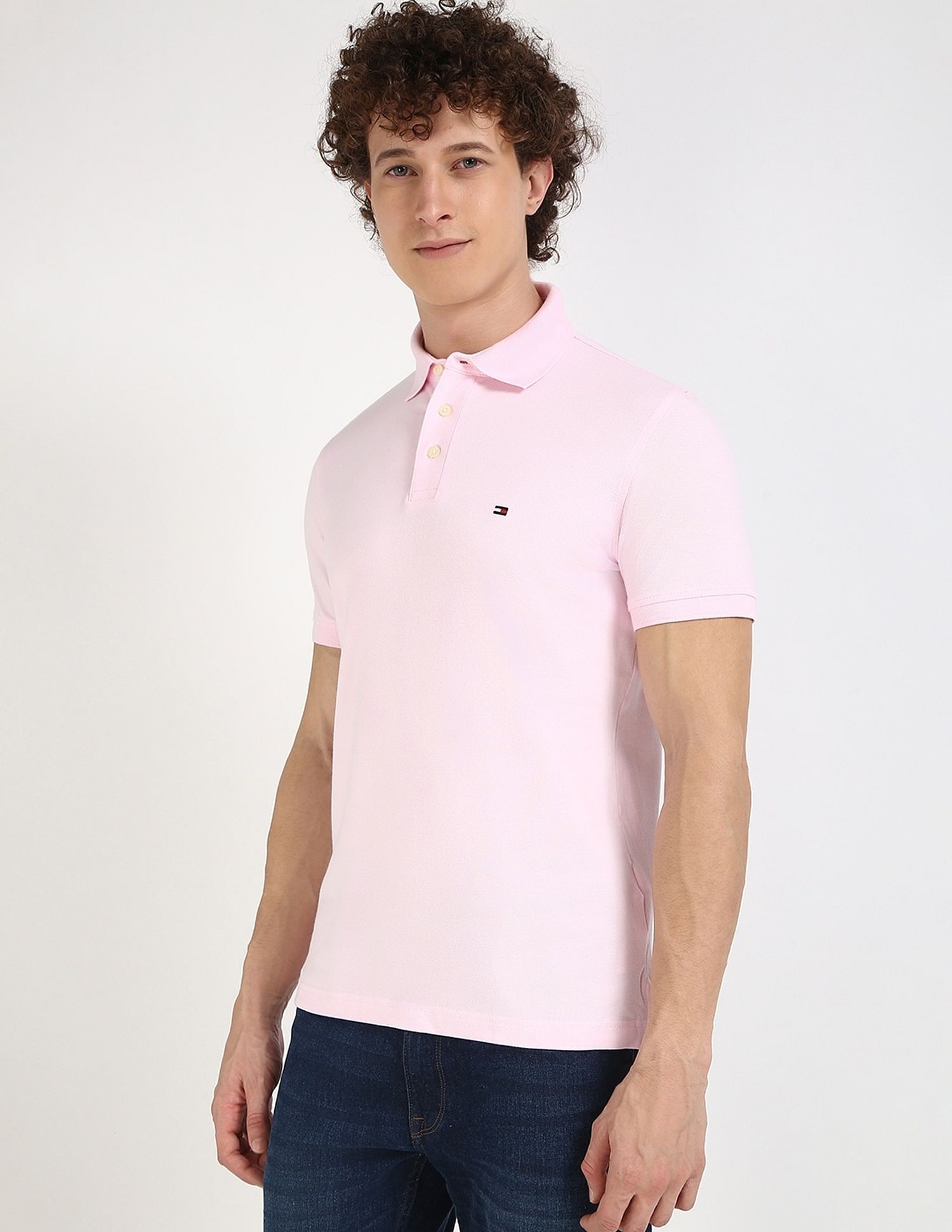 Tommy Hilfiger Solid Slim-Fit Cotton Polo Shirt