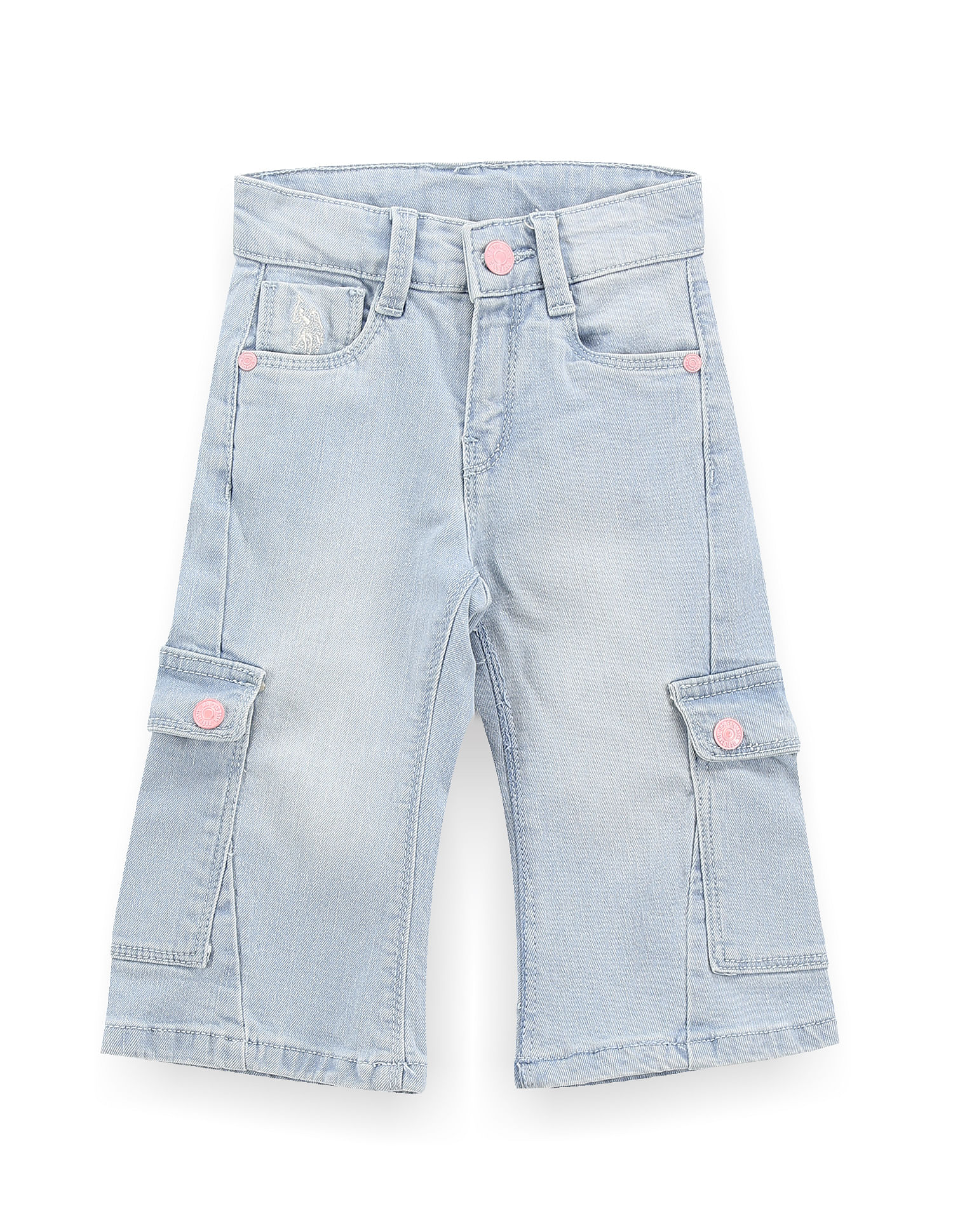 U.S. Polo Assn. Kids Girls Mid Rise Cargo Jeans