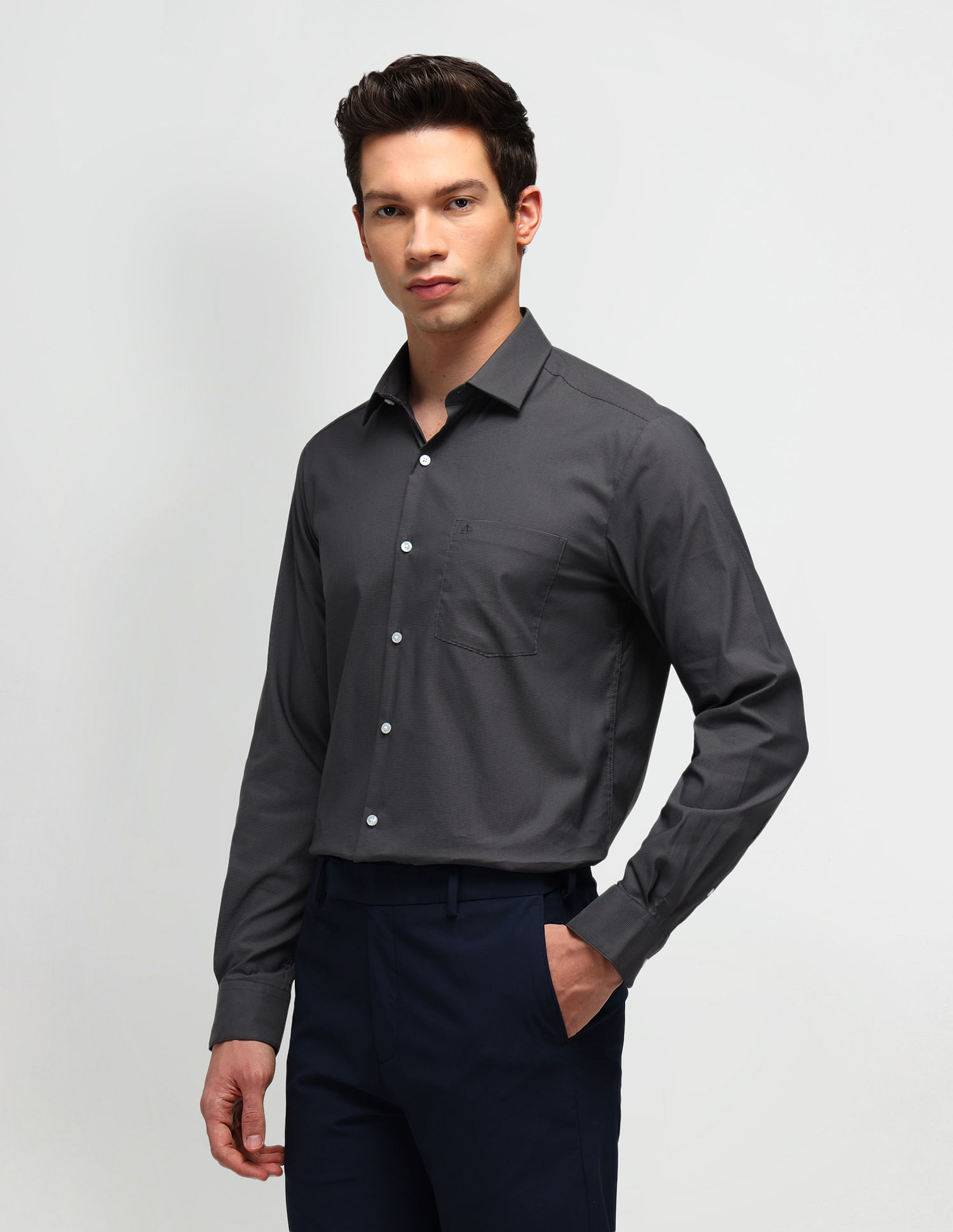 Arrow Slim Fit Dobby Solid Pattern Shirt