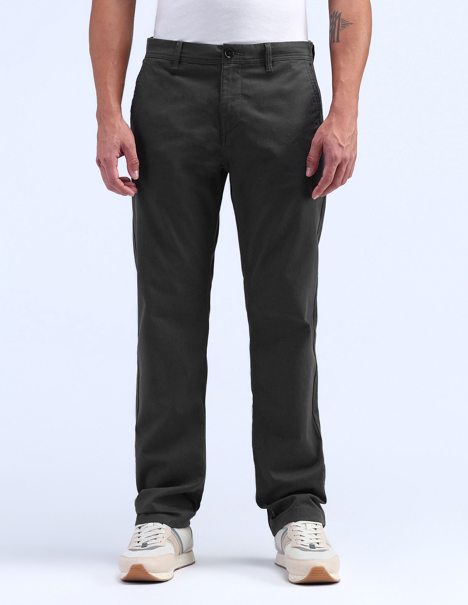Flying Machine F-Jango Straight Fit Flat Front Trousers