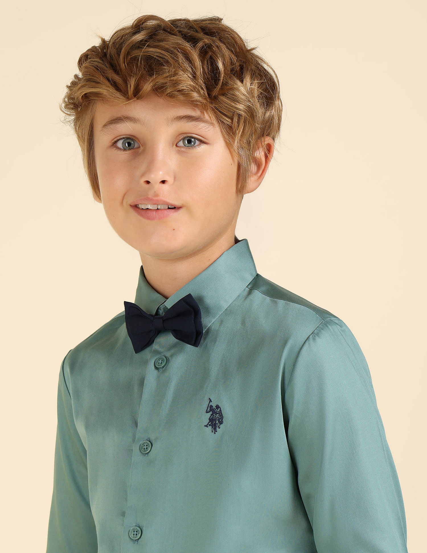 U.S. Polo Assn. Kids Boys Pure Cotton Regular Fit Shirt