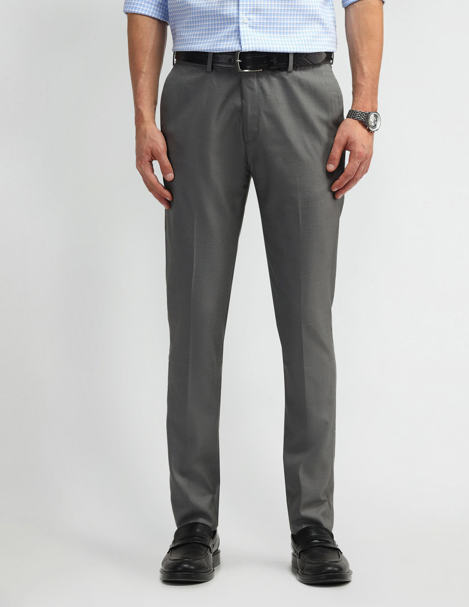 Arrow Solid Mid Rise Trousers