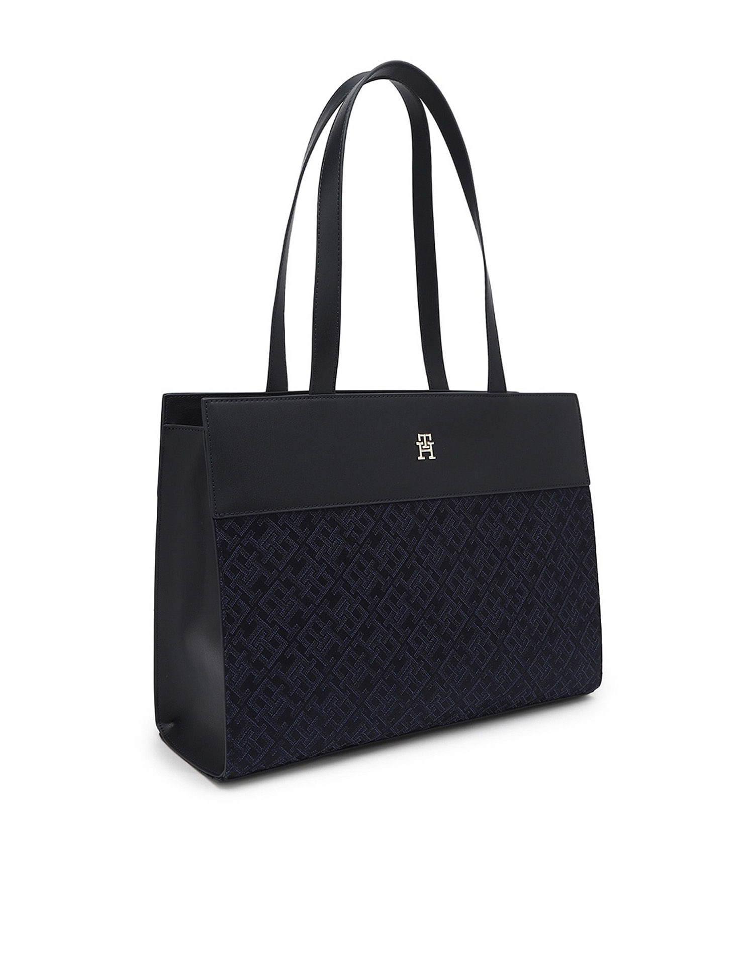 Tommy Hilfiger Logo Blue Polyester Tote Bag