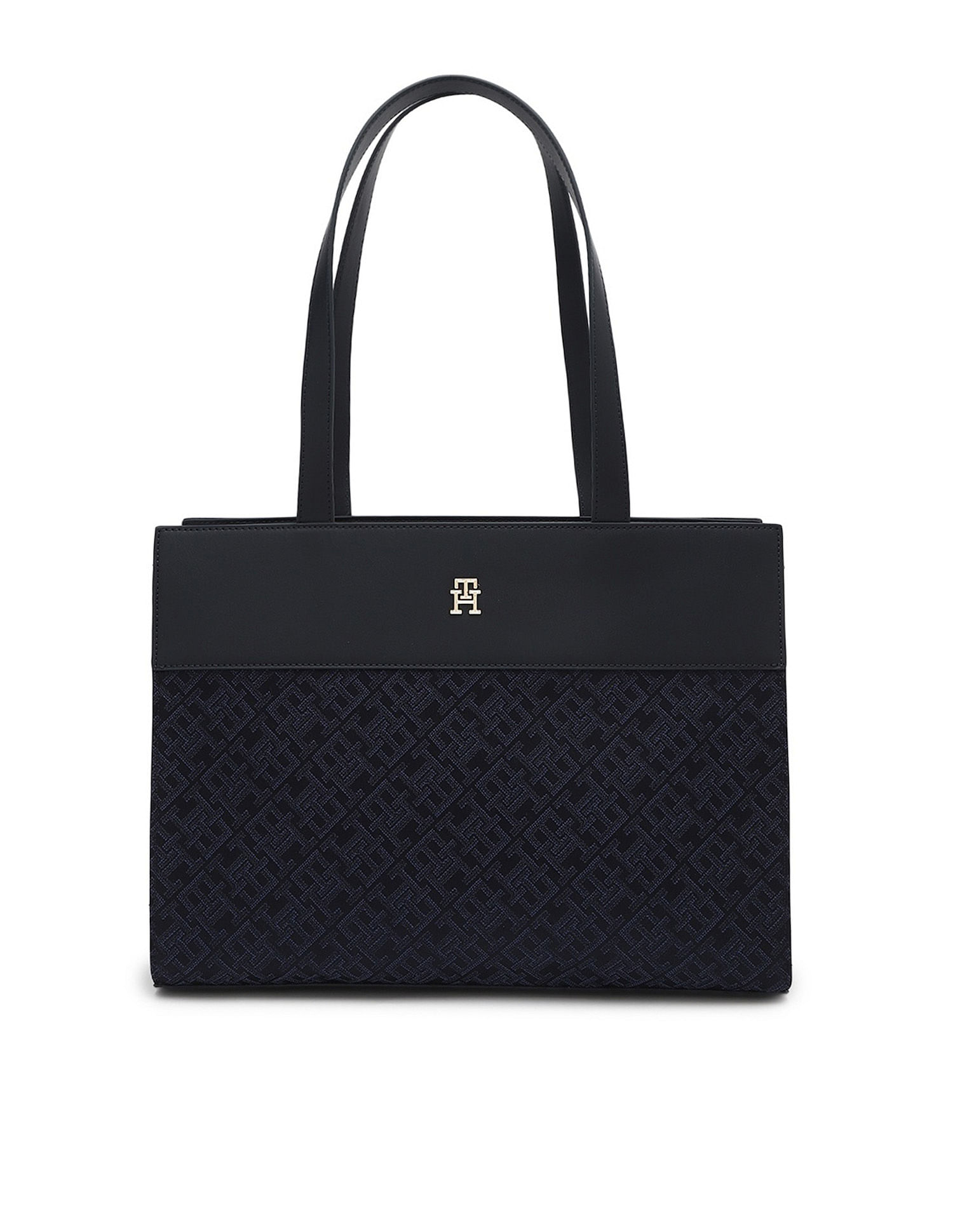 Tommy Hilfiger Logo Blue Polyester Tote Bag