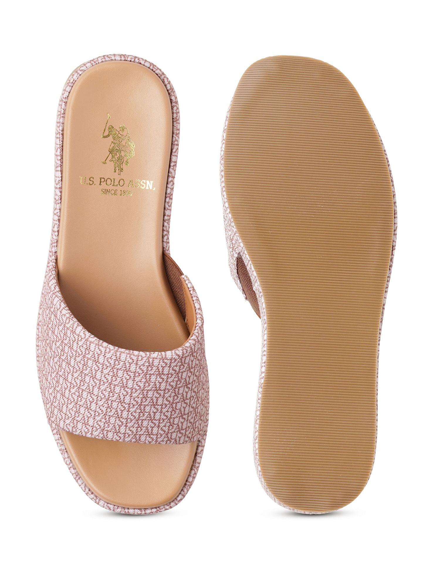 U.S. Polo Assn. Women Open Toe Brand Print Savina Sandals