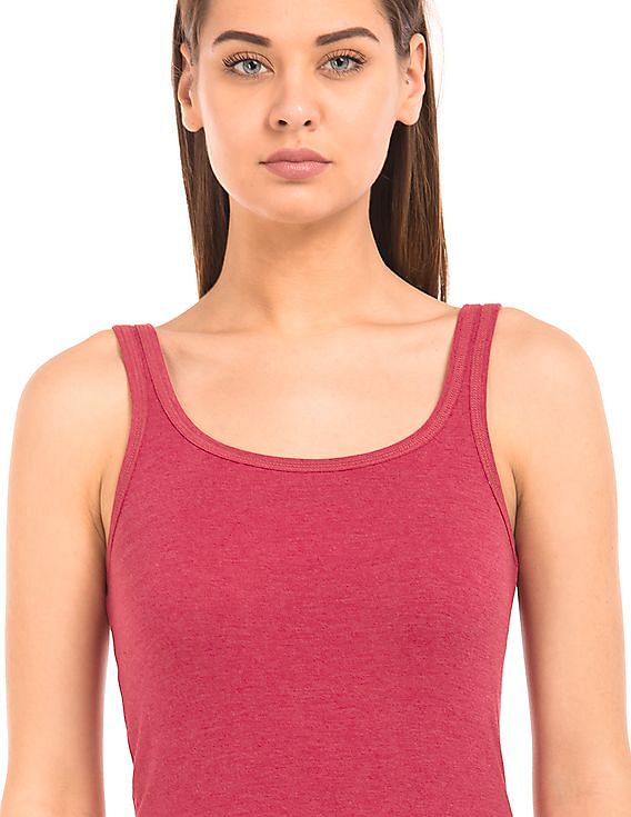 U.S. Polo Assn. Women U-Neck Melange Tank Top