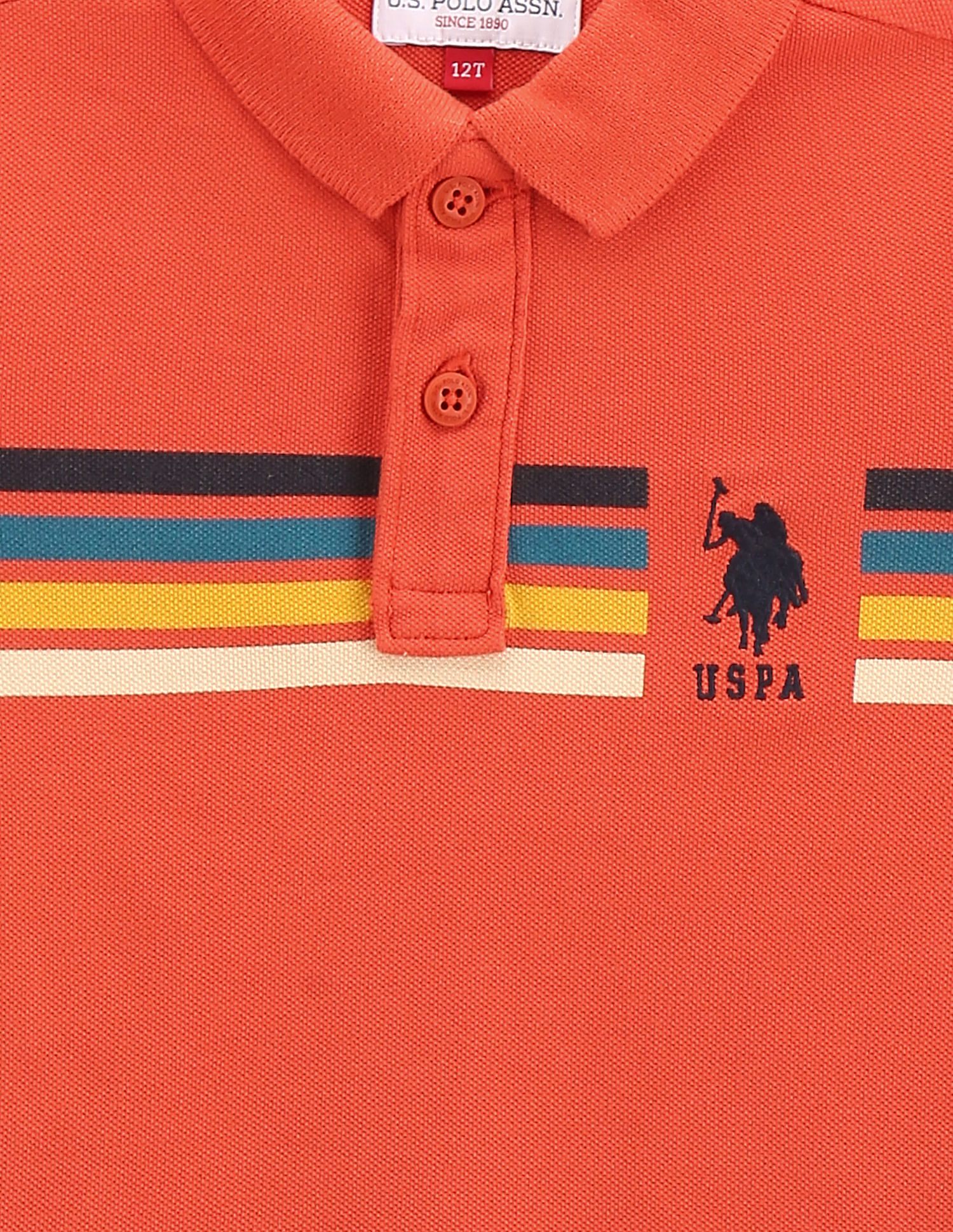 Buy U.S. Polo Assn. Kids Boys Brand Print Cotton Polo Shirt