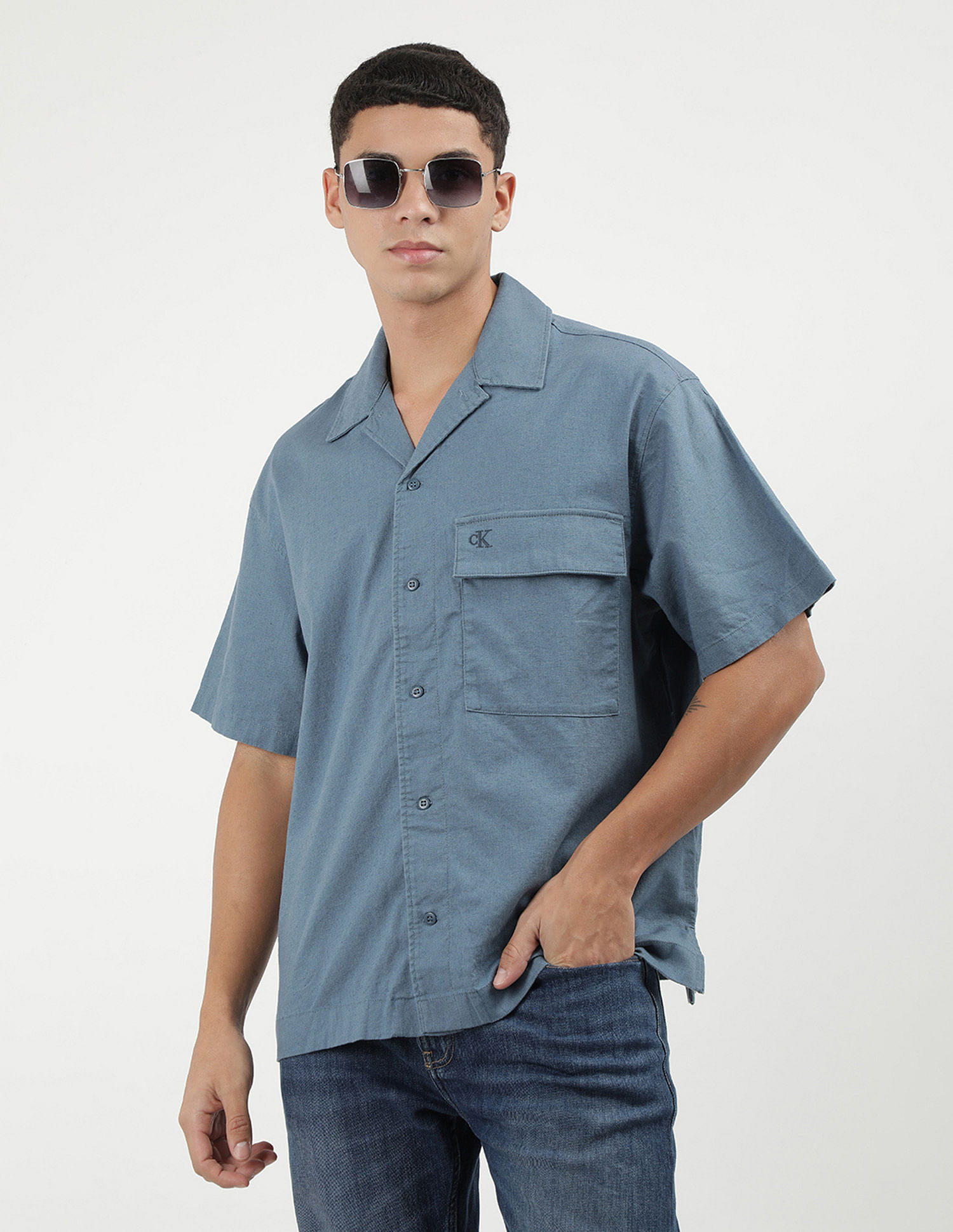 Calvin Klein Relaxed Fit Linen Shirt