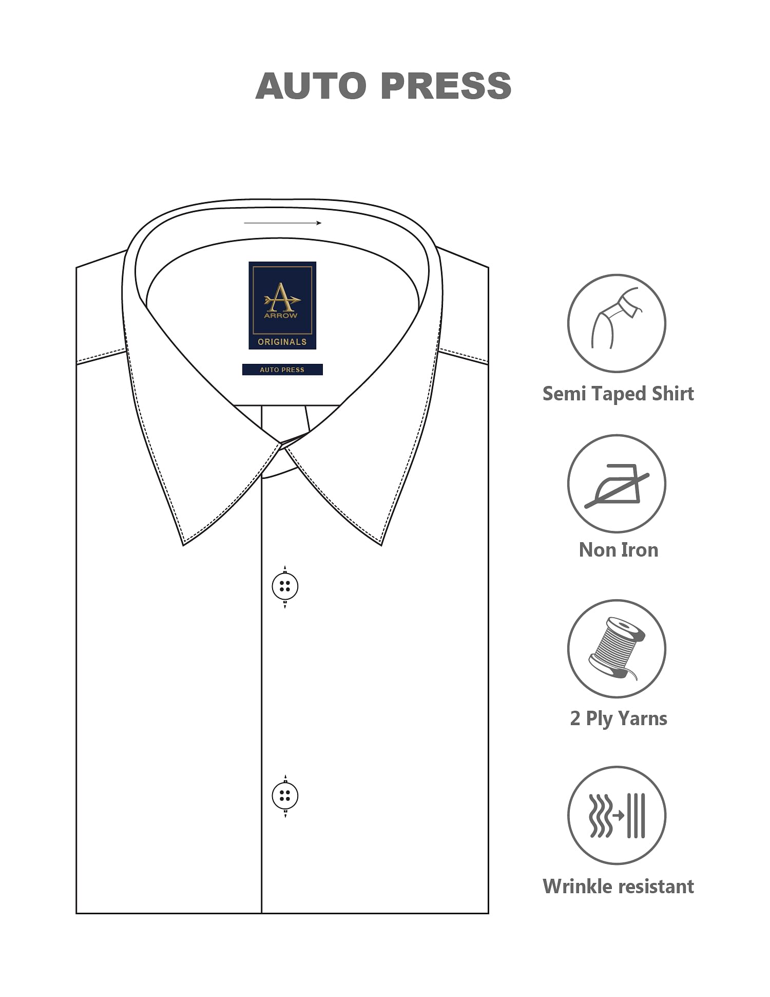 Arrow Micro Check Slim Fit Auto Press Shirt