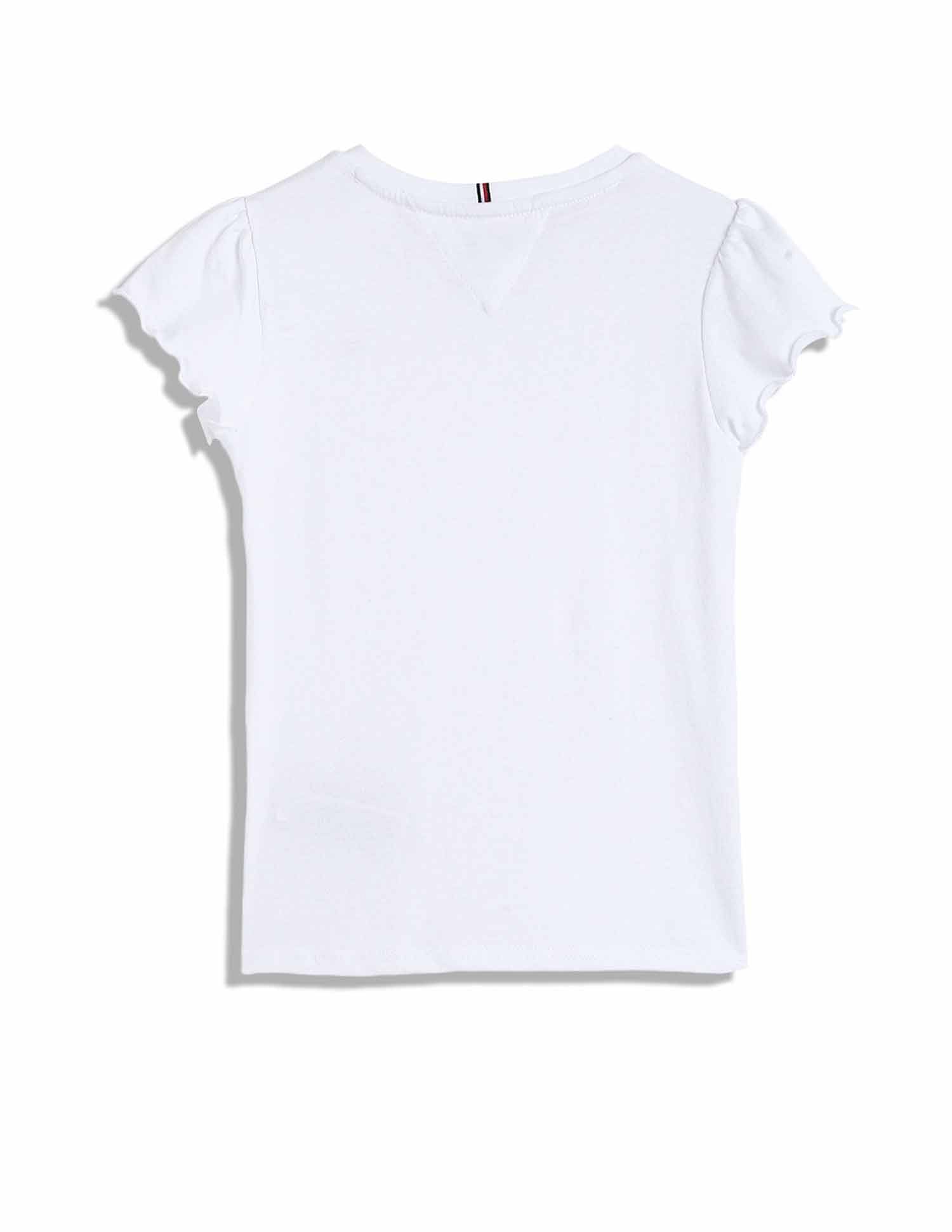 Tommy Hilfiger Kids Girls Solid Slim-Fit Cotton T-Shirt