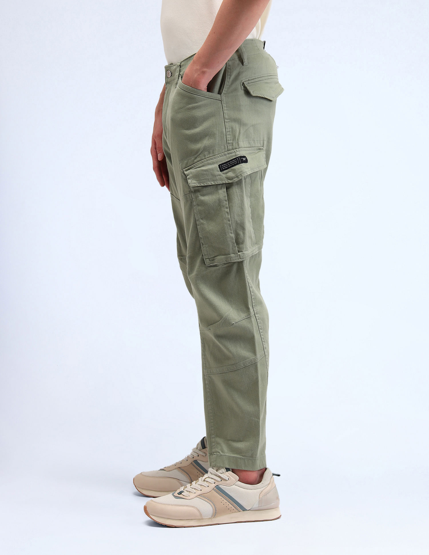 Flying Machine Relaxed Fit Solid Trousers