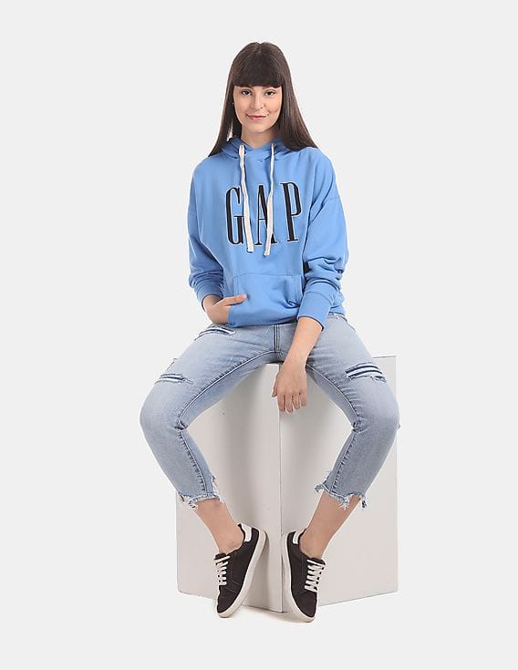 Ripped Embroidery Hooded Sweatsuit Ripped Embroidered Sale Hooded