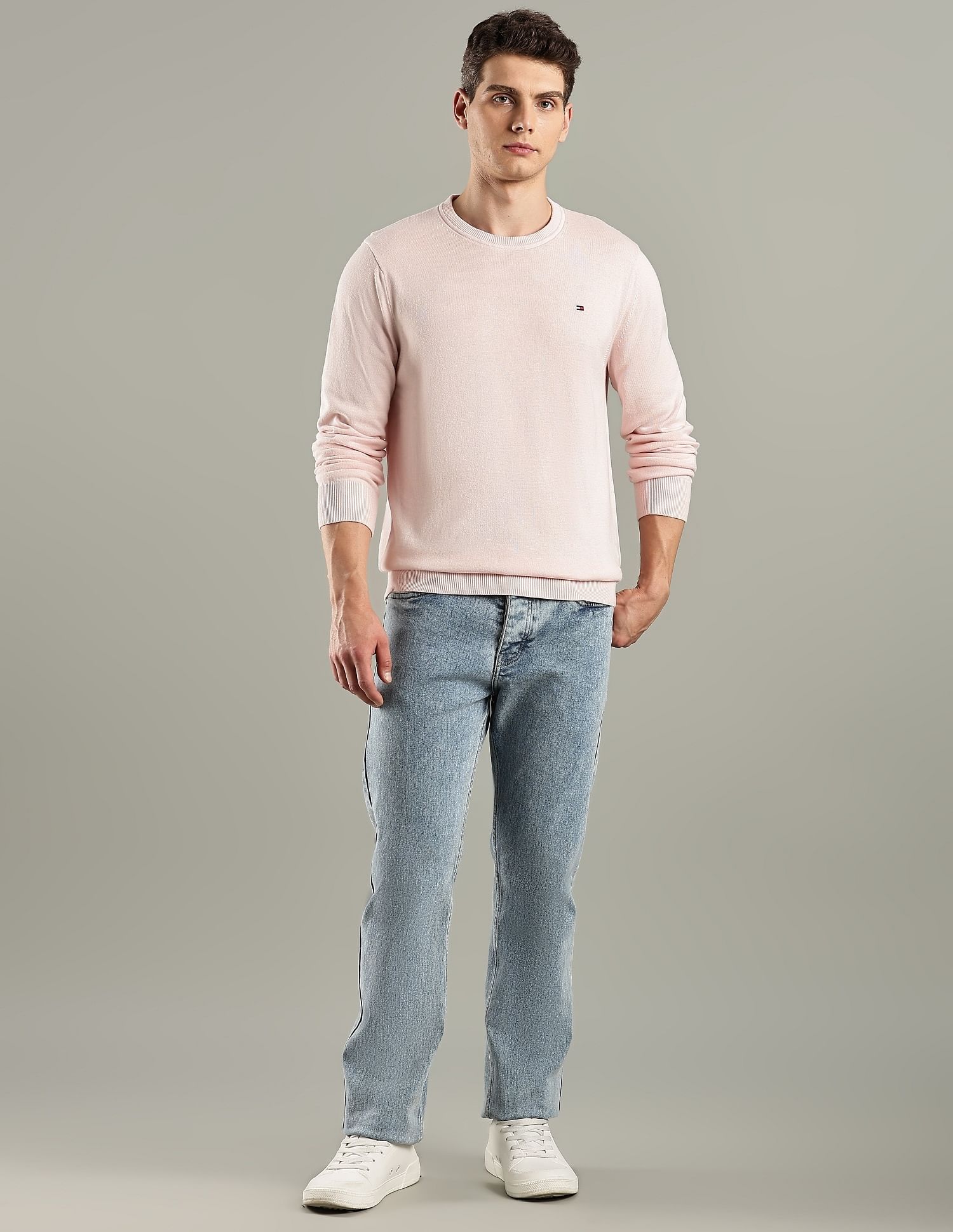 Tommy Hilfiger Solid Regular-Fit Cotton Sweater