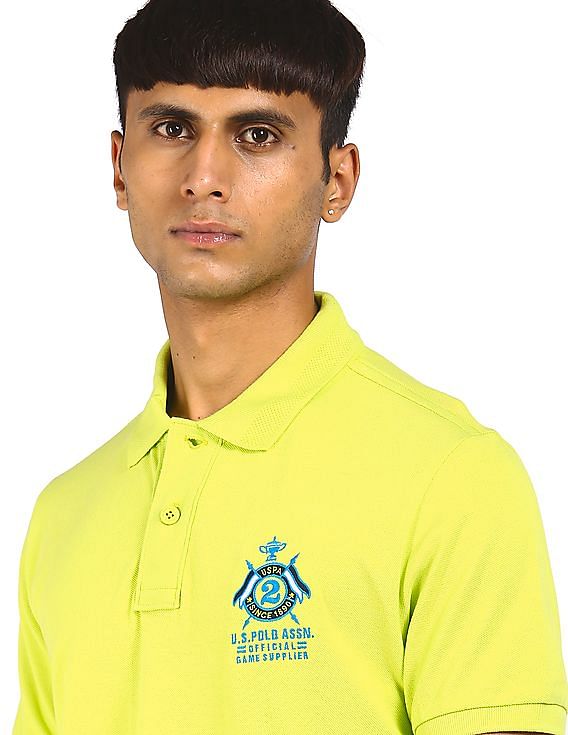 U.S. Polo Assn. Green Short Sleeve Solid Polo Shirt