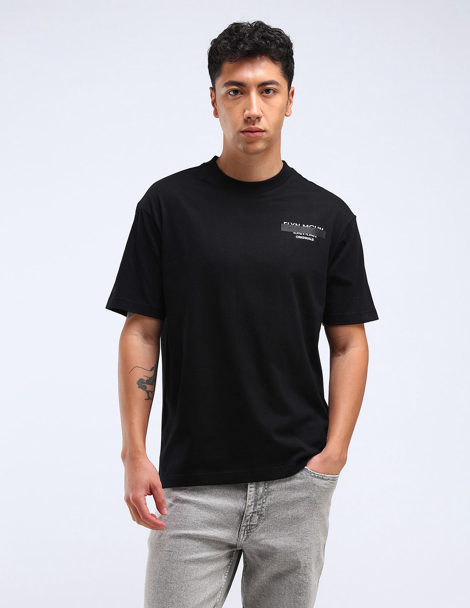 Flying Machine Brand Print Relaxed Fit T-Shirt