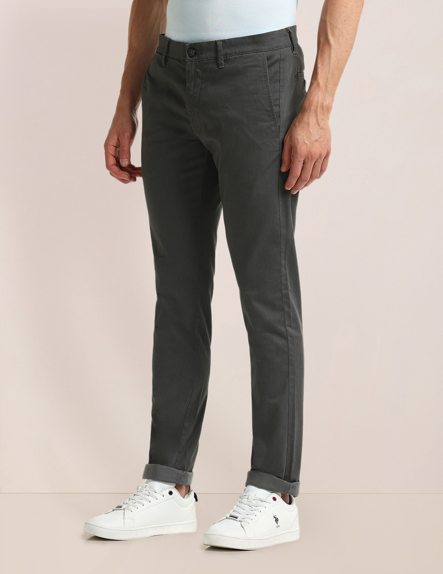 U.S. Polo Assn. Denver Slim Fit Textured Trousers
