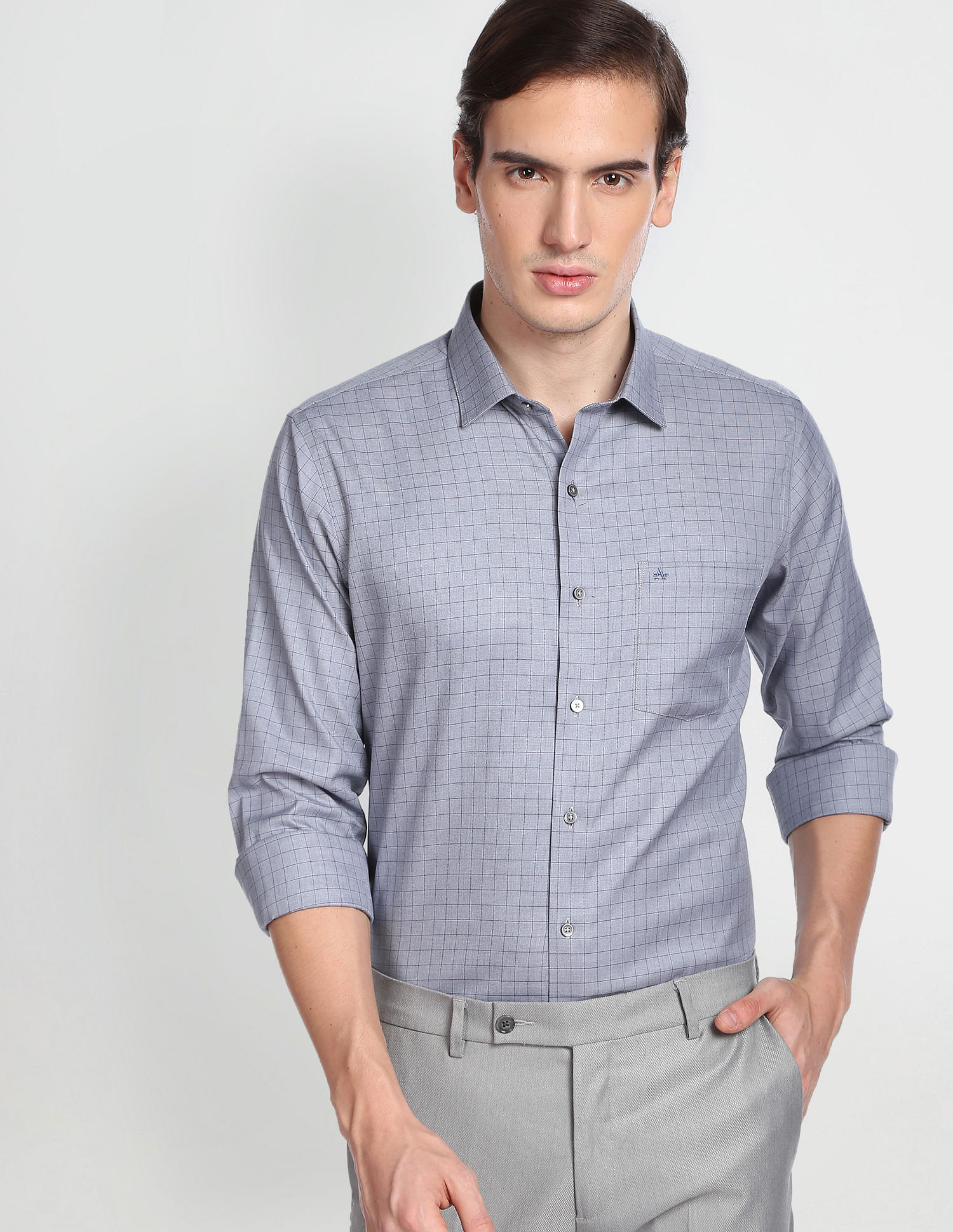 Arrow Outline Check Cotton Formal Shirt