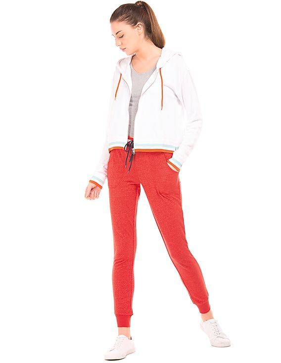 Aeropostale Heathered Drawstring Waist Joggers