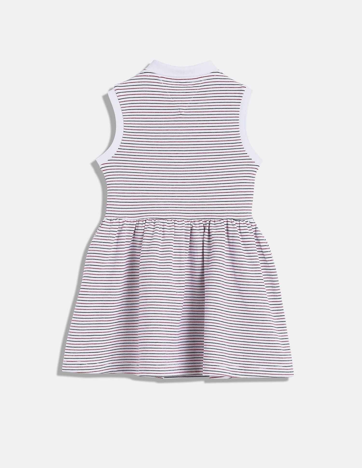 Tommy Hilfiger Kids Girls Striped Regular-Fit Cotton Dress