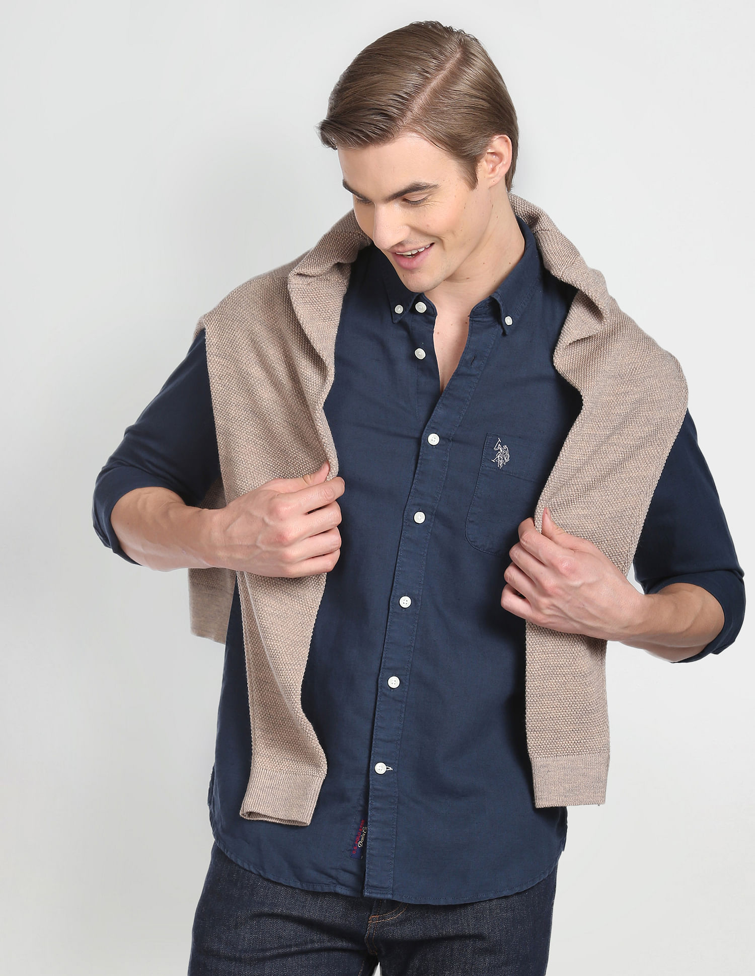 U.S. Polo Assn. Denim Co. Solid Linen Cotton Shirt