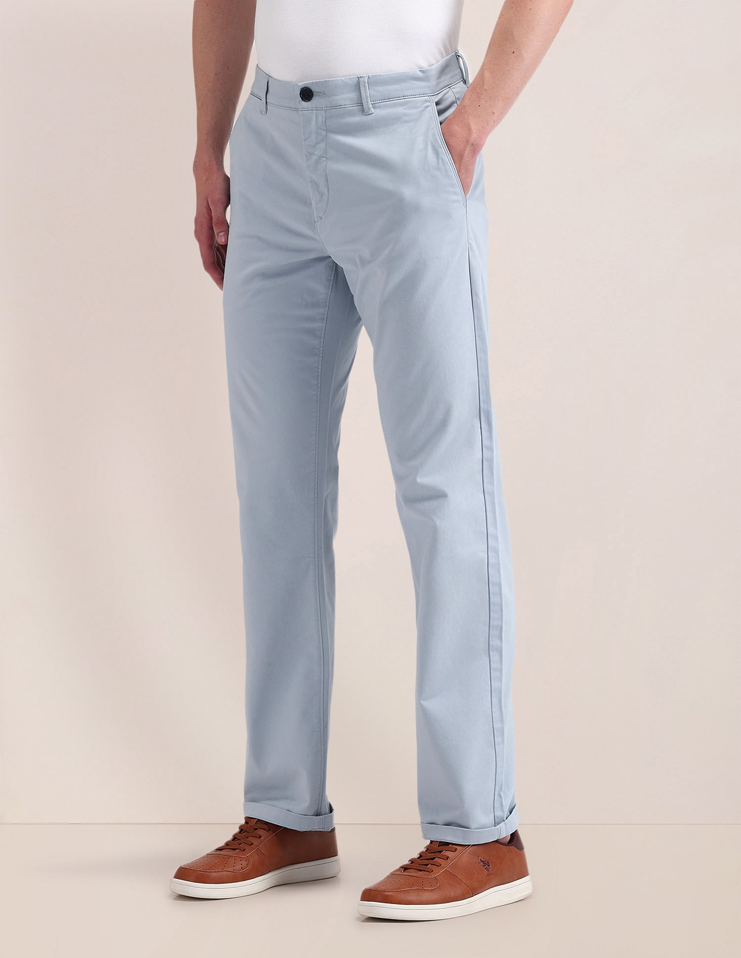 U.S. Polo Assn. Riley Straight Fit Solid Trousers