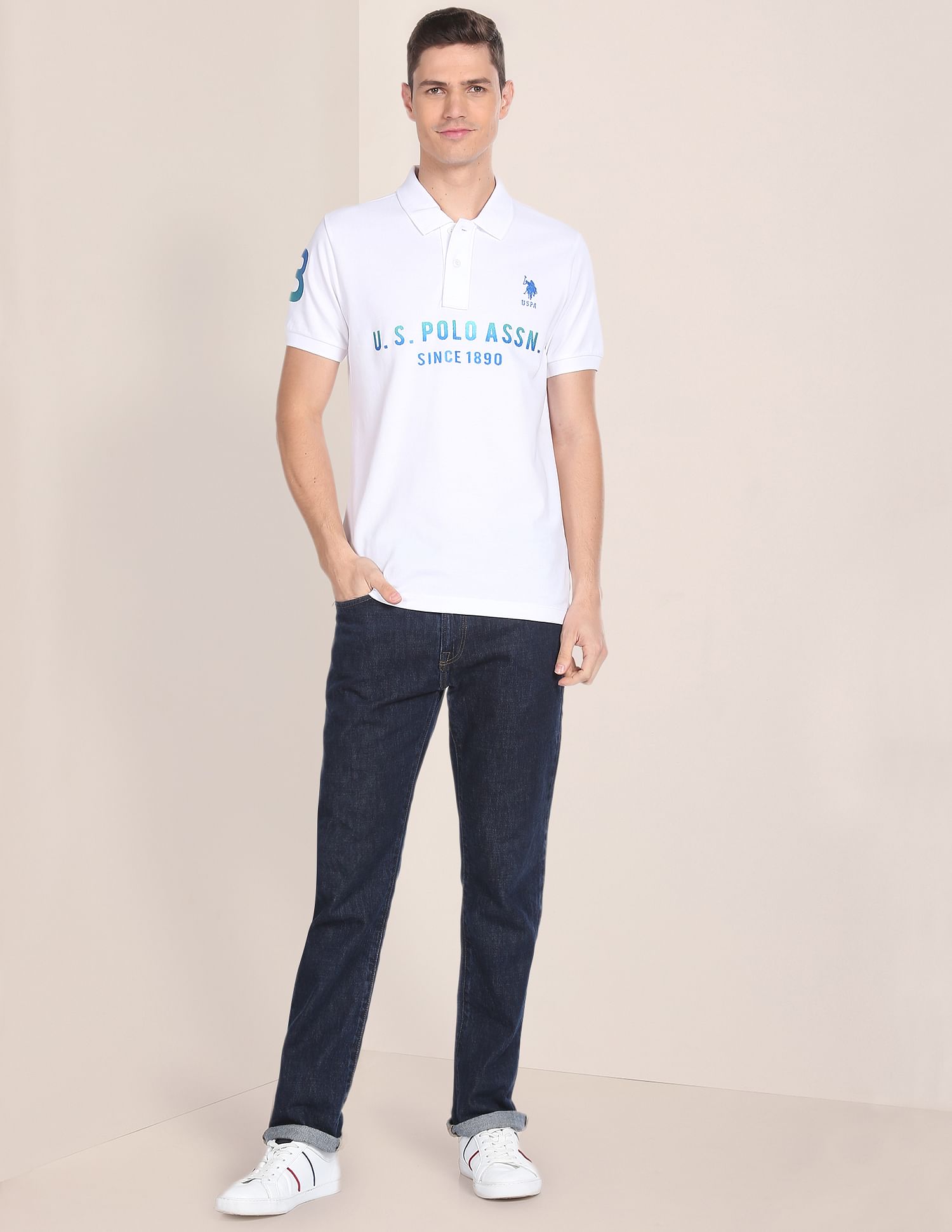 U.S. Polo Assn. Brand Embroidered Cotton Polo Shirt