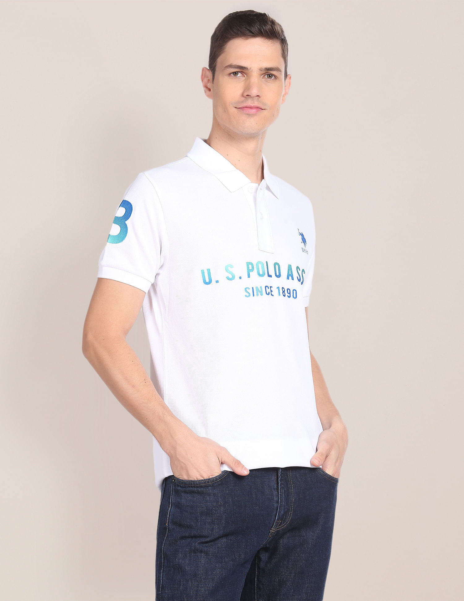 U.S. Polo Assn. Brand Embroidered Cotton Polo Shirt
