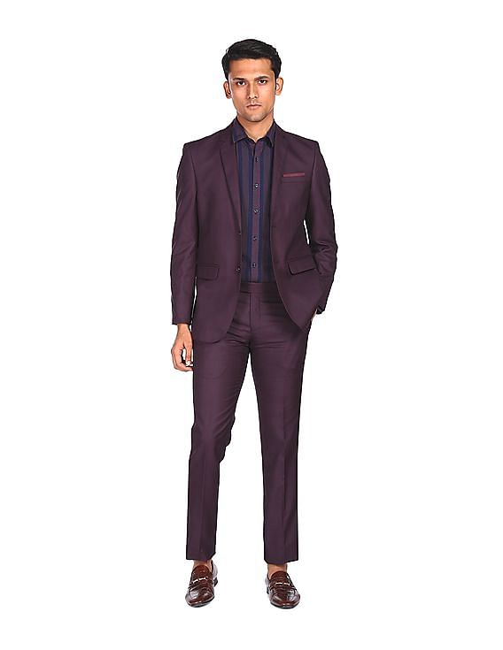 purple tailored suit