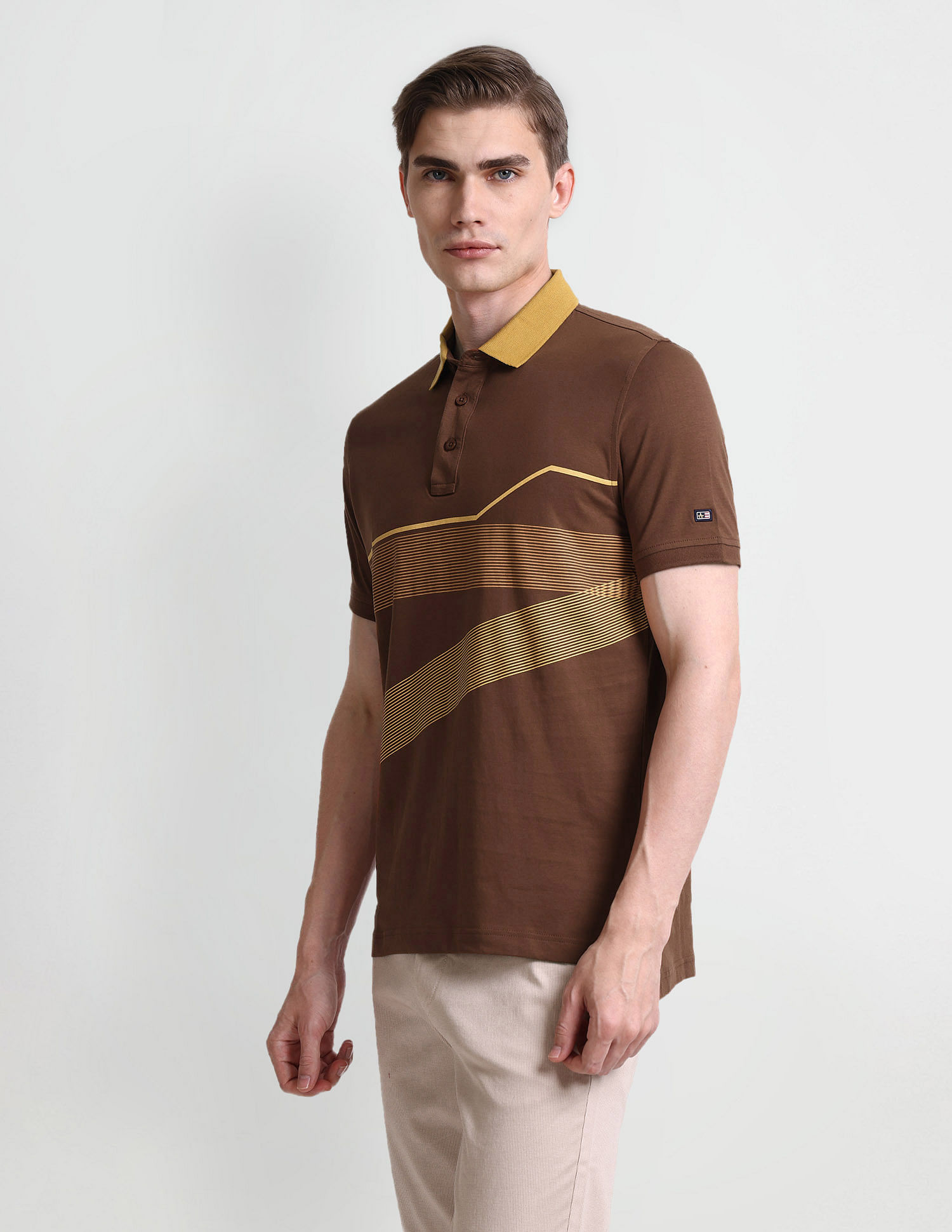 Arrow Sport Graphic Print Cotton Polo Shirt