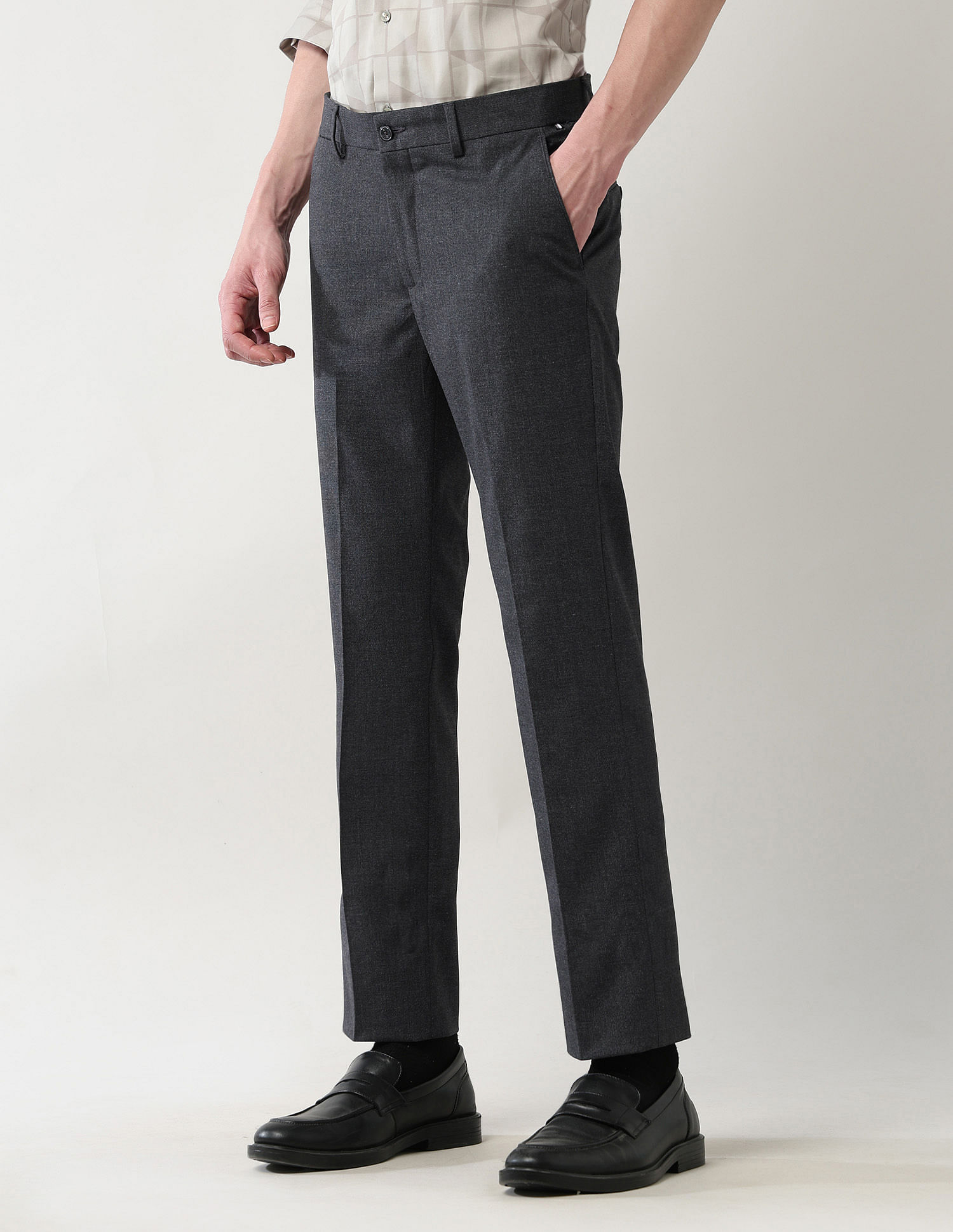 Arrow Newyork Mid Rise Regular Fit Autoflex Trousers