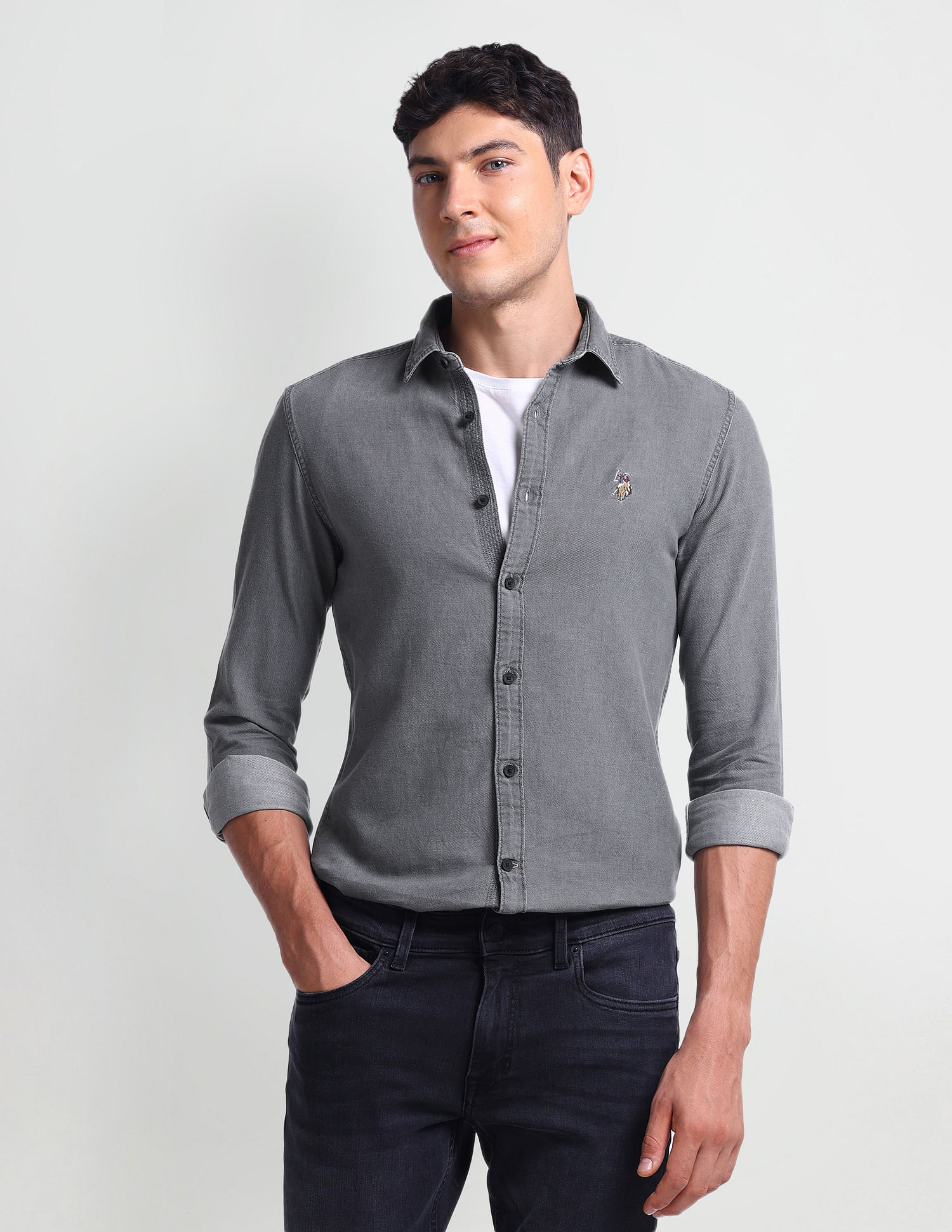 U.S. Polo Assn. Denim Co. Slim Cotton Chambray Shirt