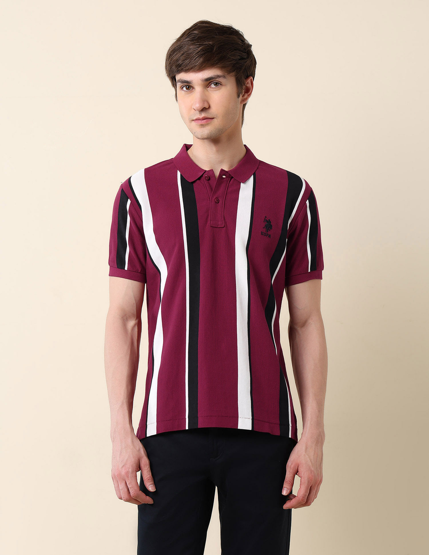 U.S. Polo Assn. Vertical Striped Classic Polo Shirt