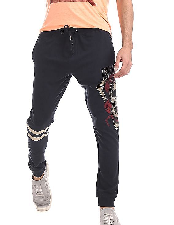 Ed Hardy Men Casual Wear Solid Track Pants | KNOCKOUT | Black | 81530