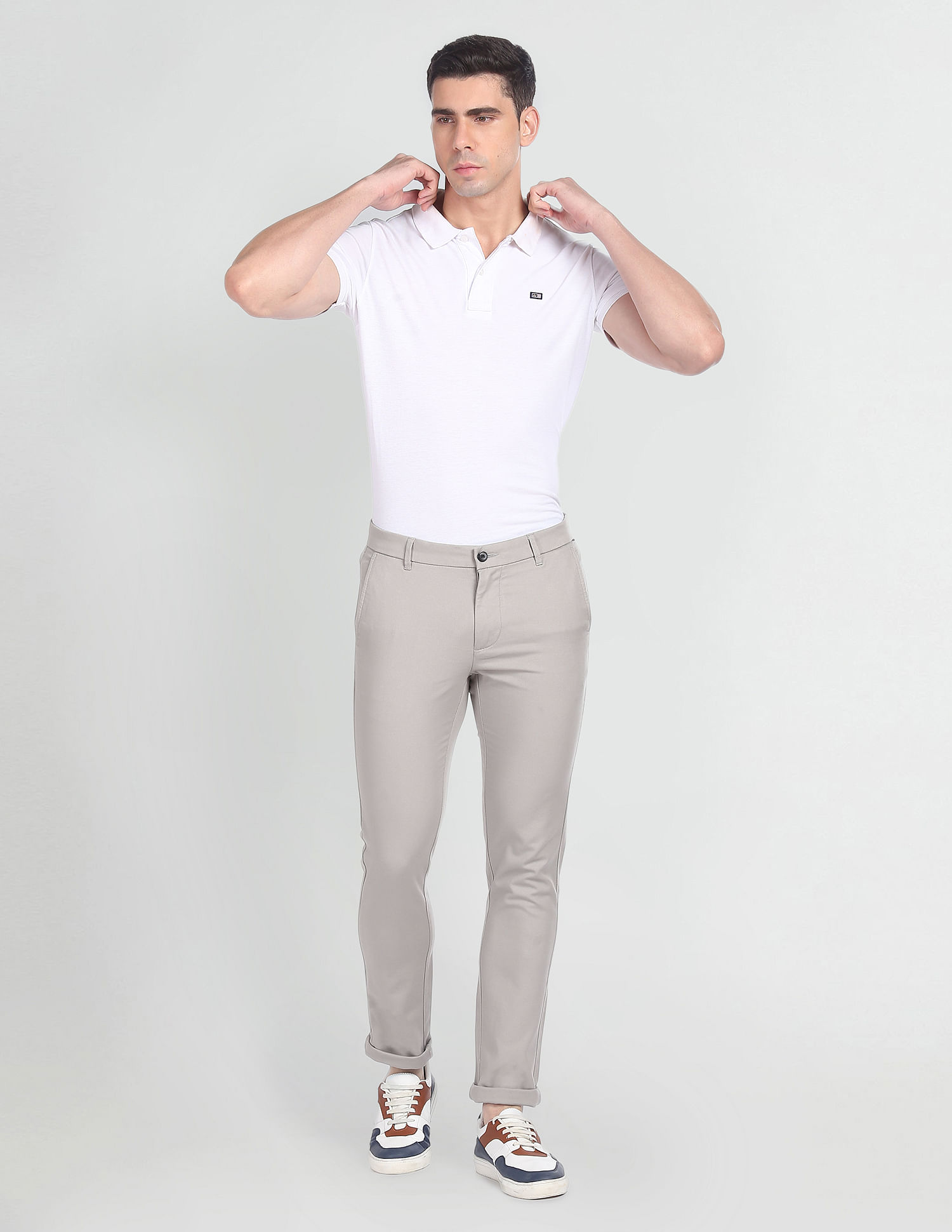Arrow Sports Low Rise Slim Fit Trousers