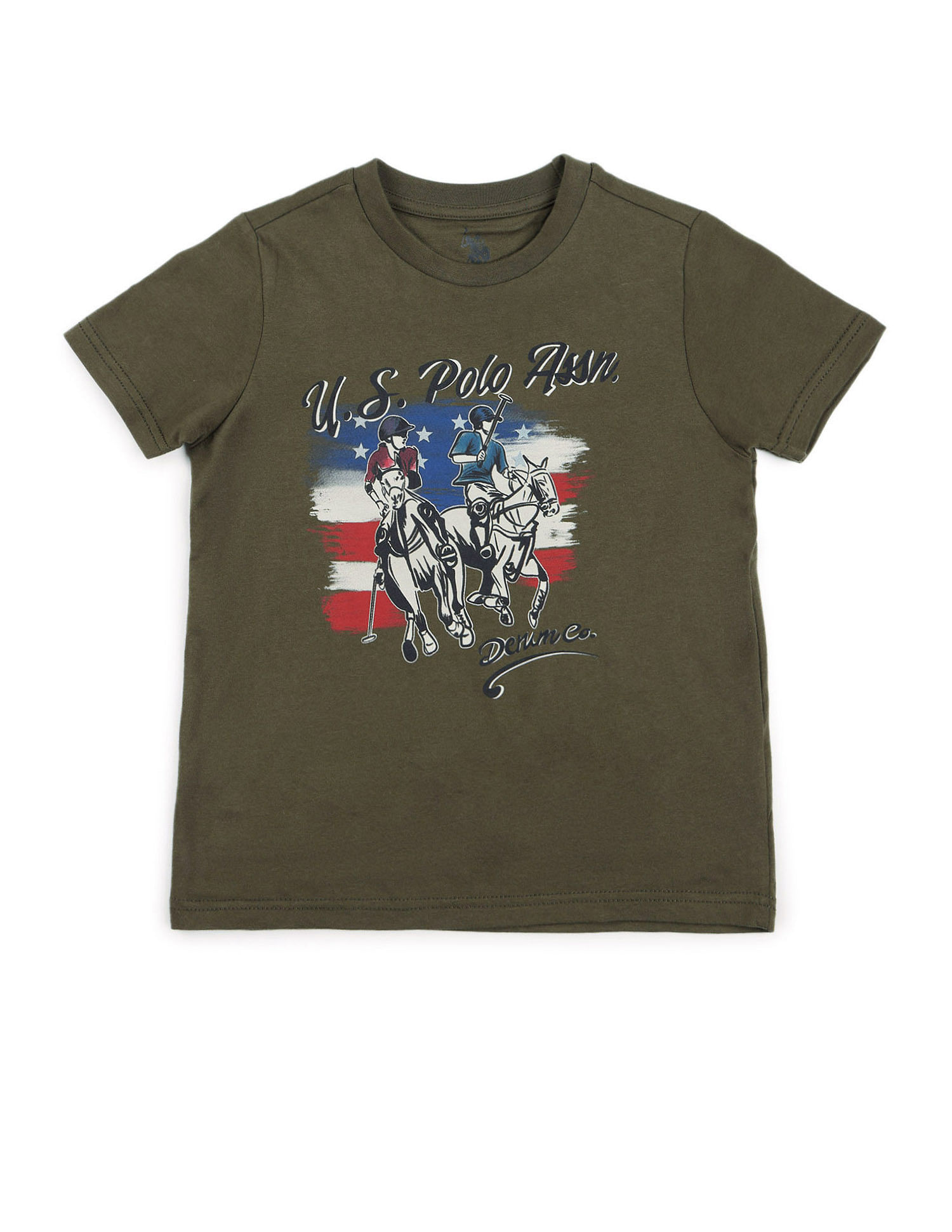 U.S. Polo Assn. Kids Boys Graphic Printed Regular Fit T-Shirt