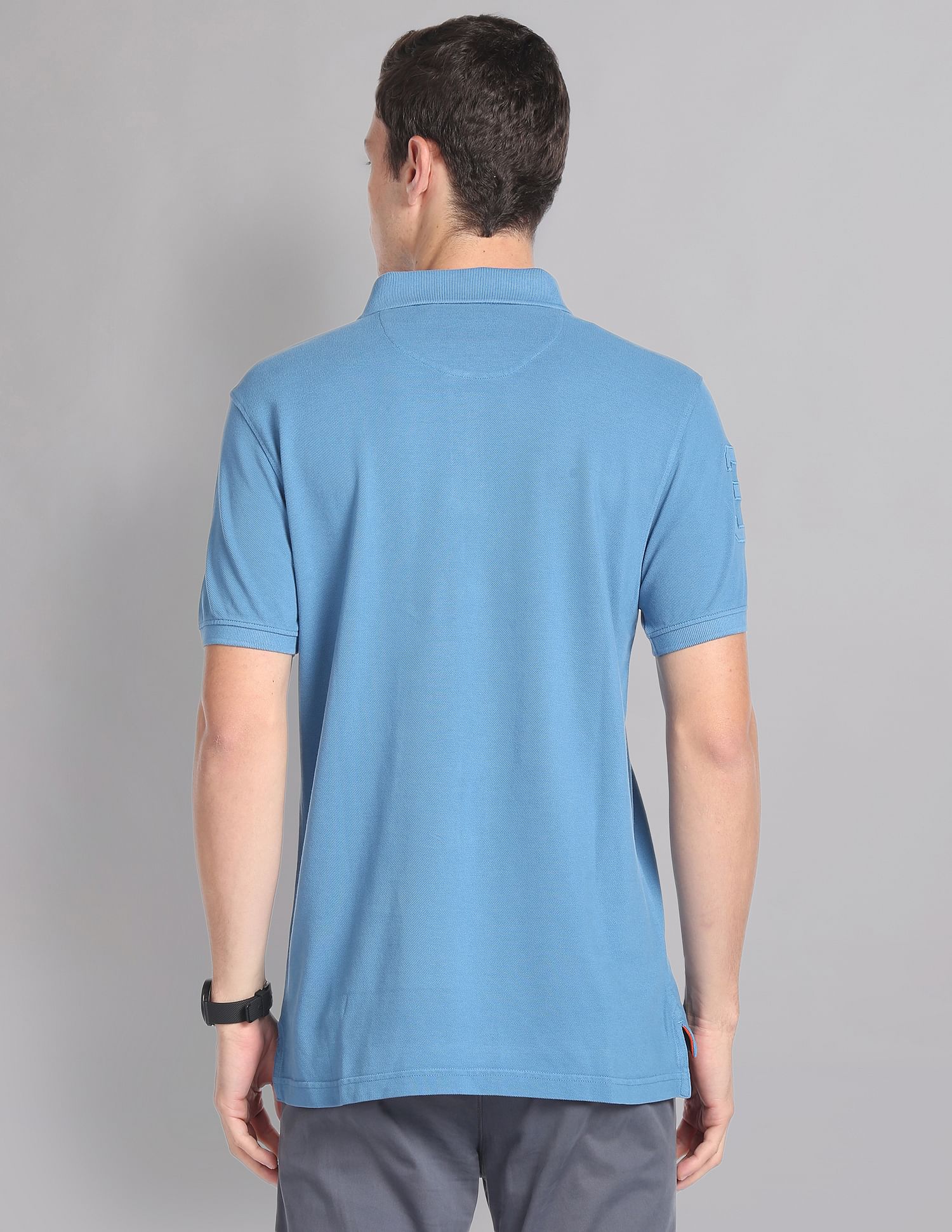 AD by Arvind Embroidered Logo Cotton Polo Shirt
