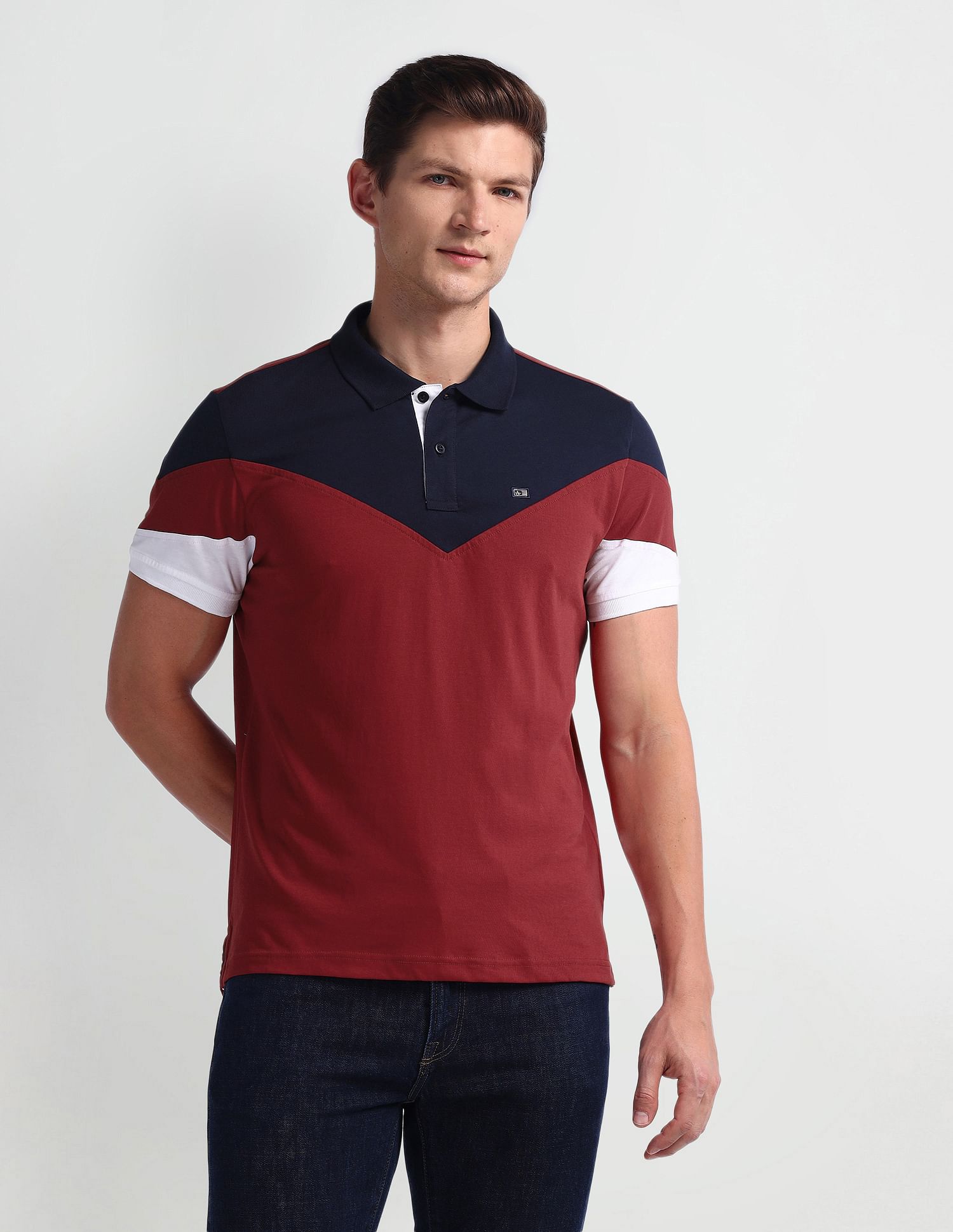 Arrow Sport Short Sleeve Colorblock Polo Shirt
