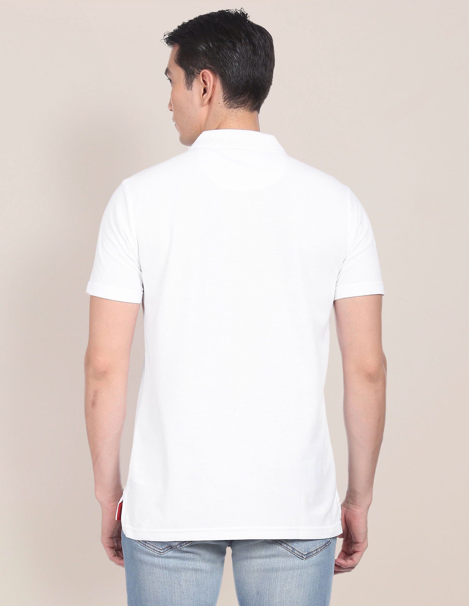 U.S. Polo Assn. Men White Graphic Print Polo Shirt