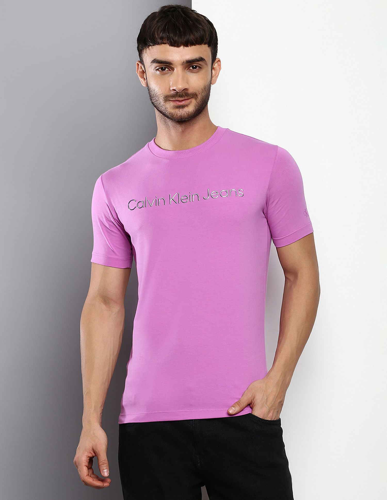 Calvin Klein Jeans Brand Print Slim Fit T-Shirt