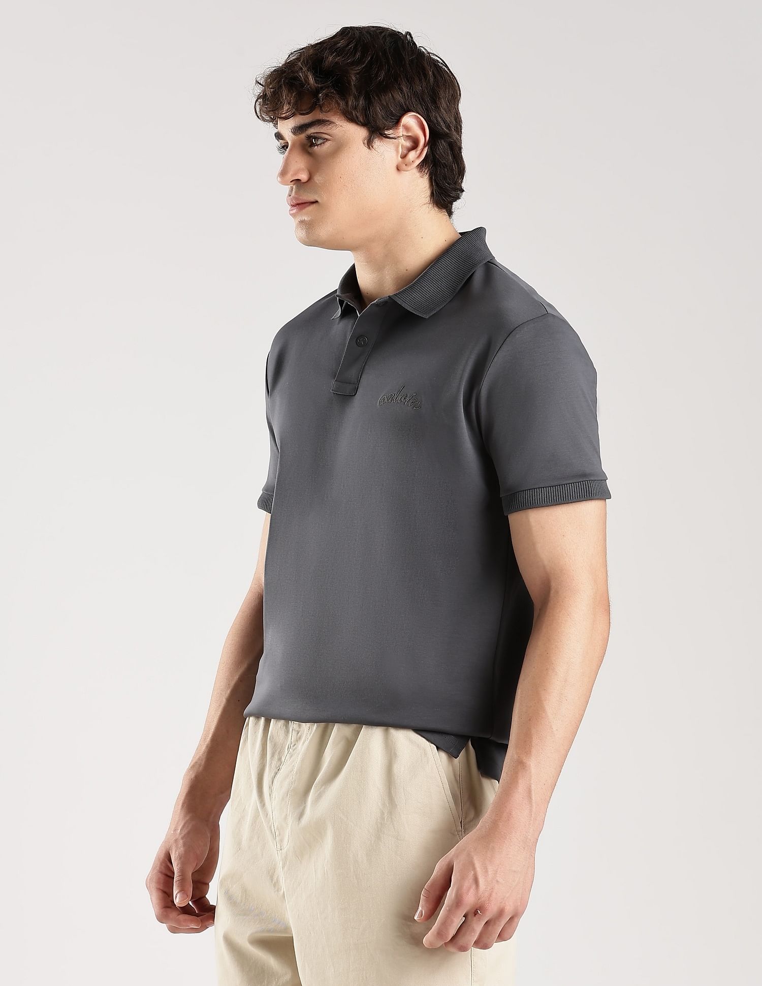 Calvin Klein Jeans Solid Regular-Fit Cotton Polo T-Shirt