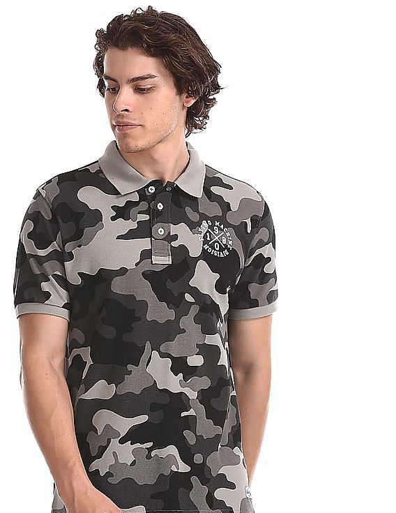 grey camo polo shirt