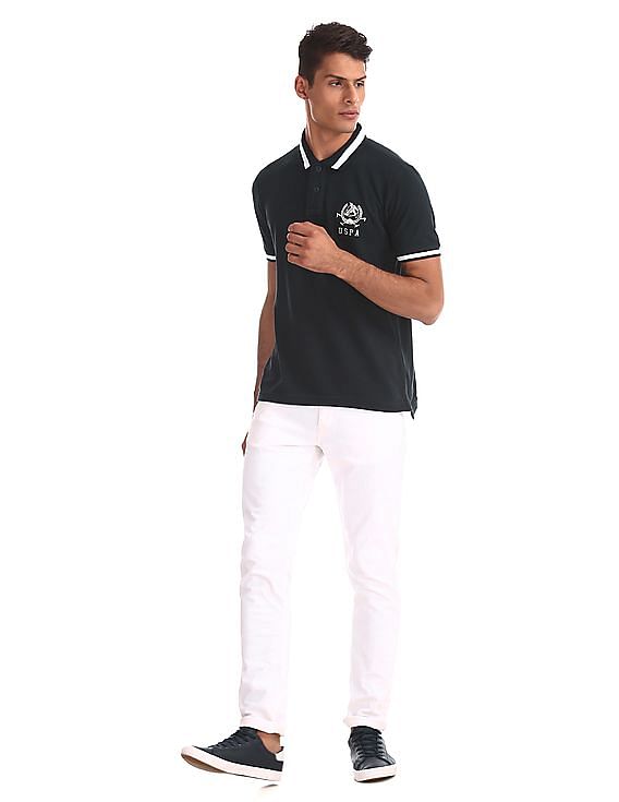 U.S. Polo Assn. Blue Cotton Pique Polo Shirt