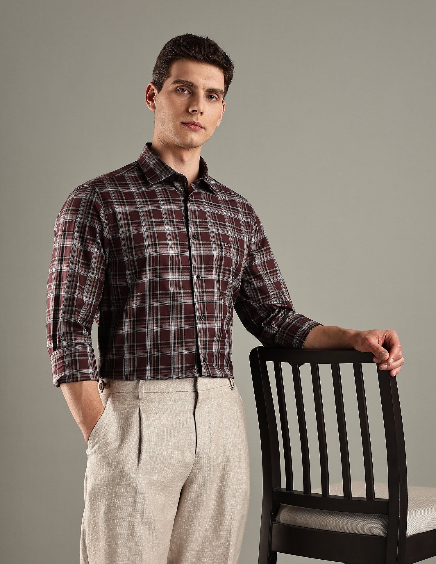 Tommy Hilfiger Dark Large Checked Regular Shirt