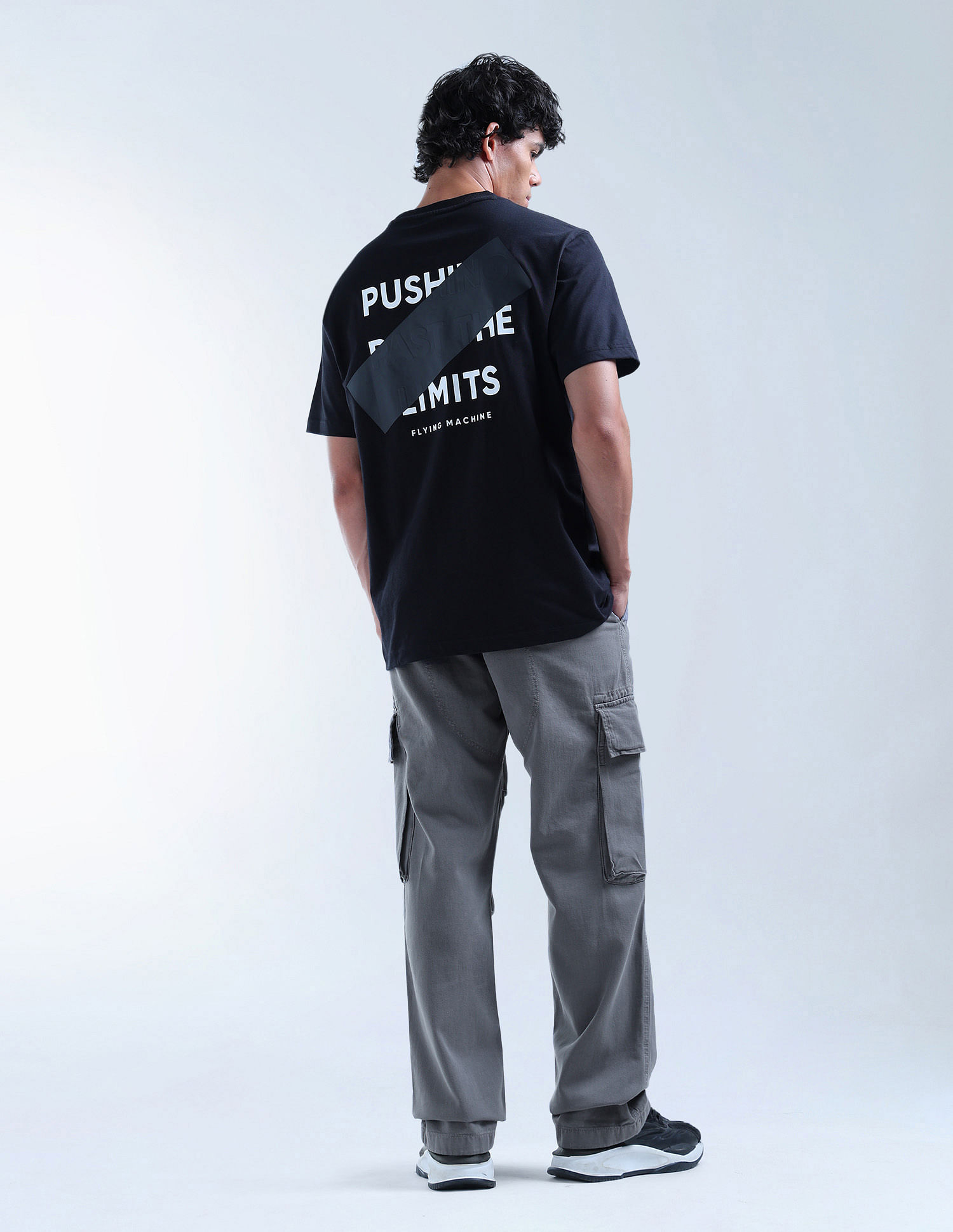 Flying Machine Cobain Loose Fit Mid Rise Cargo Jeans