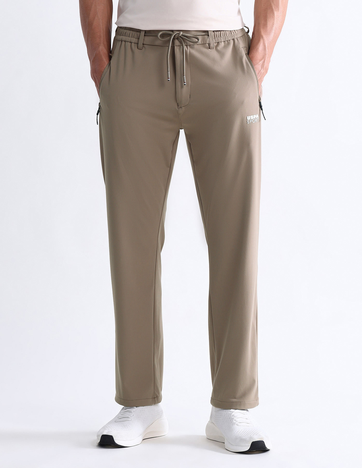 USPA Active Mid Rise Solid Active Track Pants
