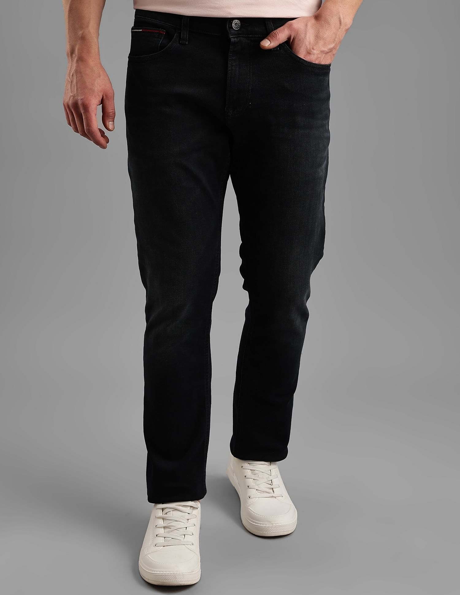 Tommy Hilfiger Mid-Wash Regular-Fit Mid Rise Jeans